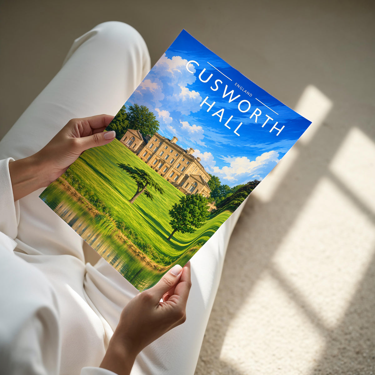 Cusworth Hall #3 Travel Poster - A4 print held in hand