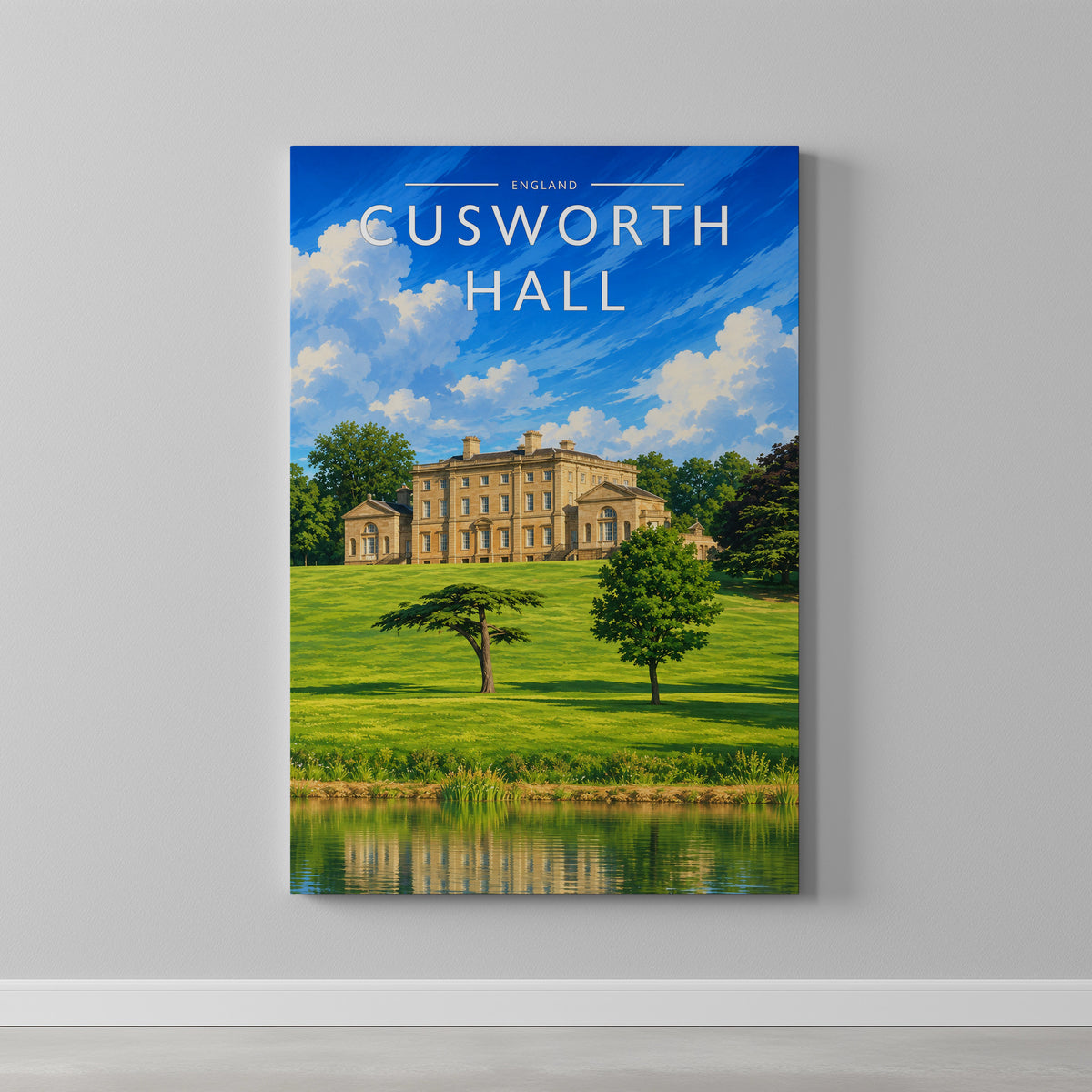 Cusworth Hall #3 Travel Poster as a gallery-wrapped canvas on a plain wall