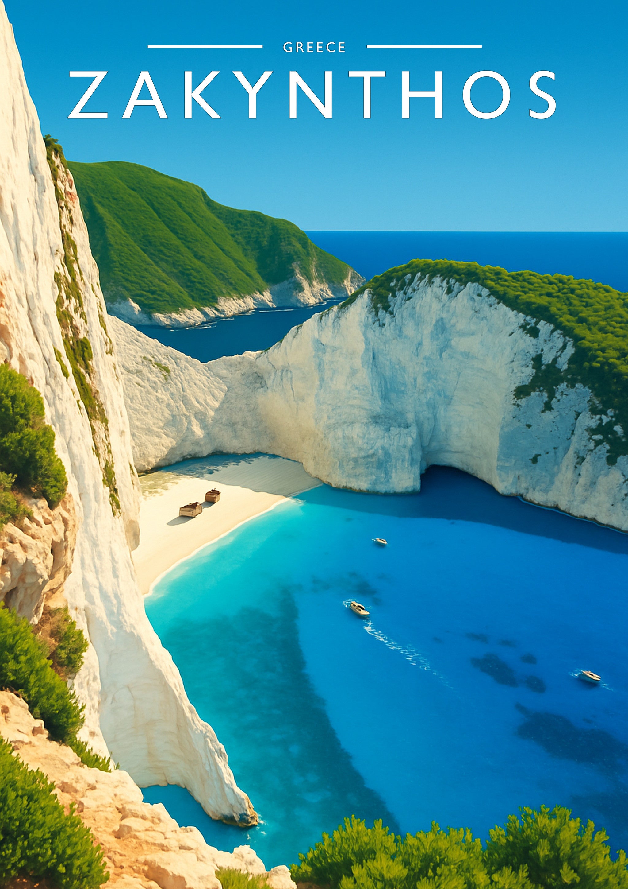 Zakynthos Travel Poster - A4 travel poster print
