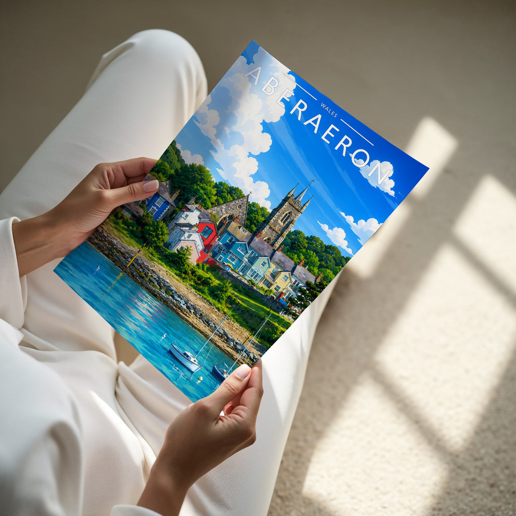 Aberaeron #3 Travel Poster - A4 print in hand