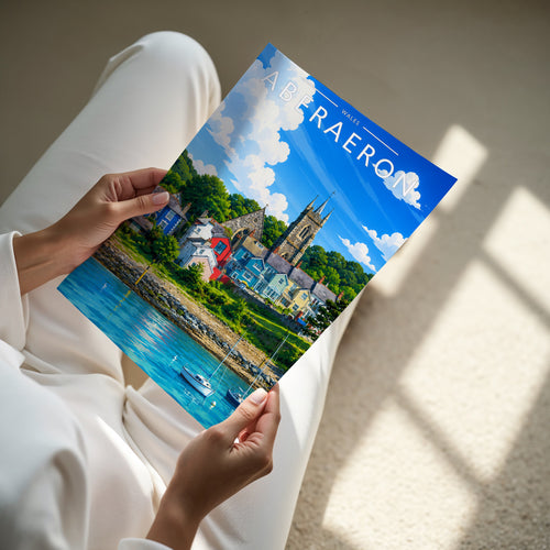 Aberaeron #3 Travel Poster - A4 print in hand