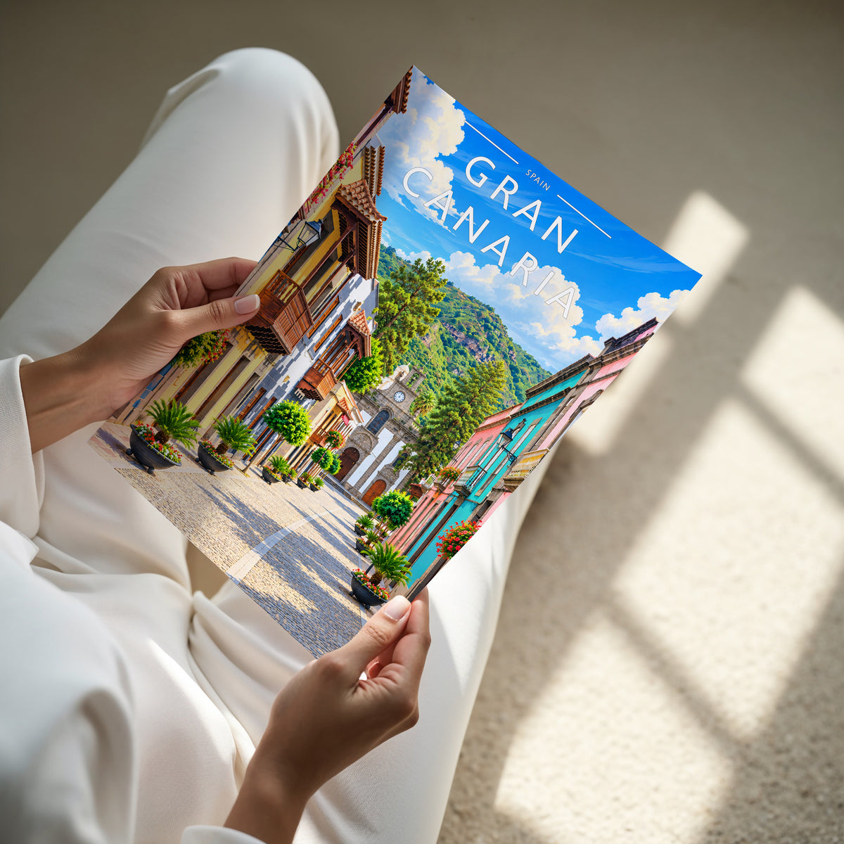 Gran Canaria Travel Poster - A4 print in hand