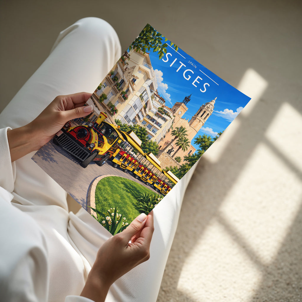 Sitges #3 Travel Poster - A4 print in hand