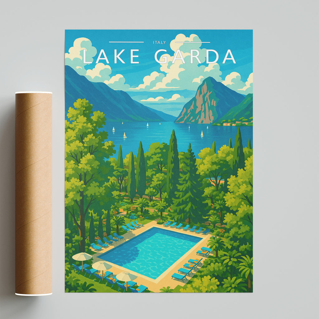 Lake Garda #2 Travel Poster - fine art print with shipping tube