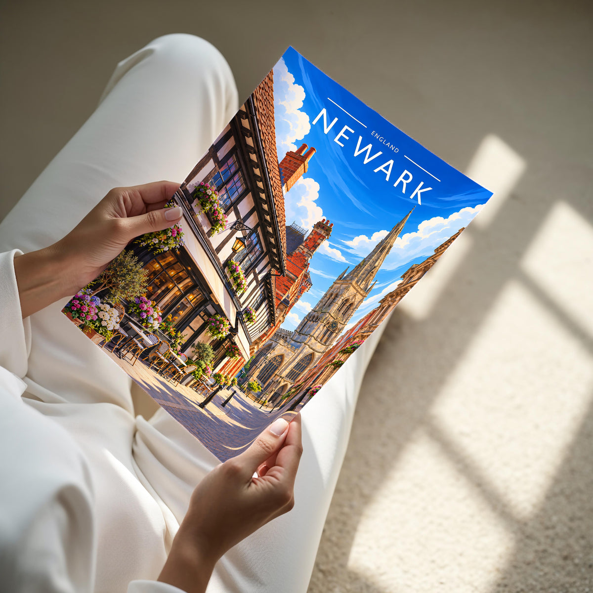 Newark #2 Travel Poster - A4 print held in hand