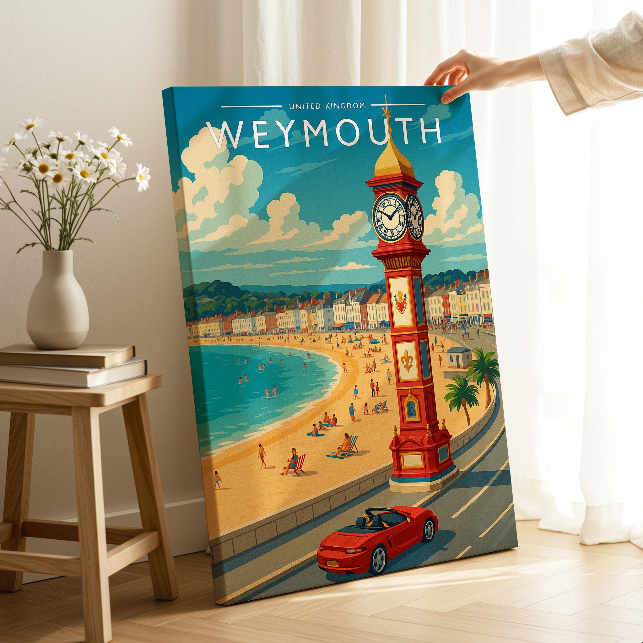 Weymouth Travel Poster as a gallery-wrapped canvas