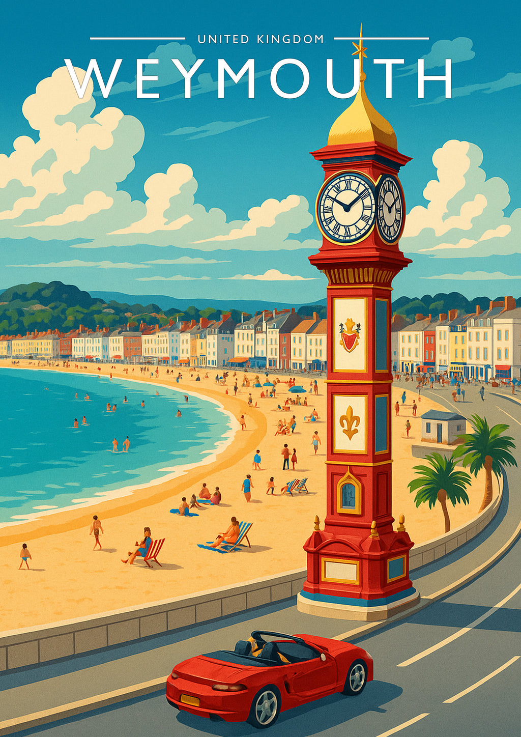 Weymouth Travel Poster - A4 travel poster print