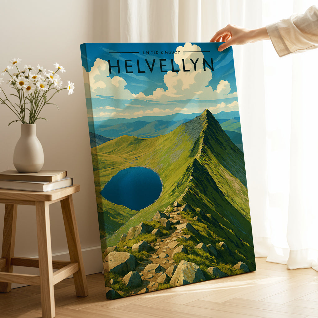 Helvellyn Travel Poster as a gallery-wrapped canvas