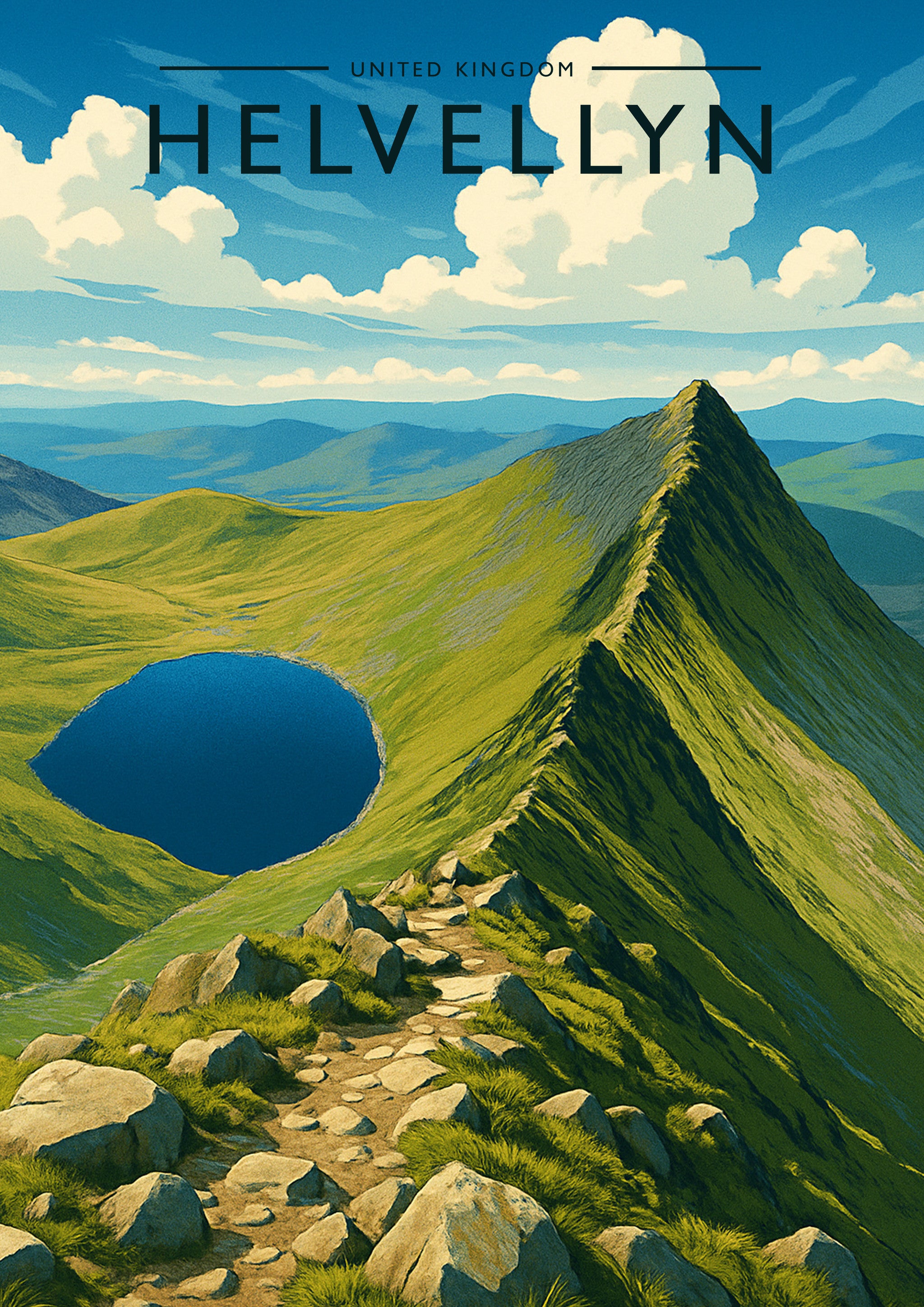 Helvellyn Travel Poster - A4 travel poster print