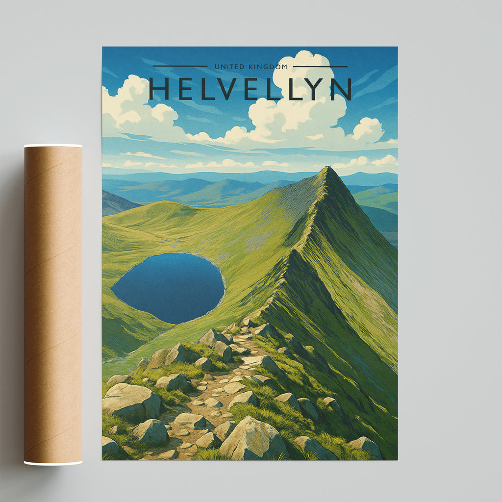 Helvellyn Travel Poster - fine art print with shipping tube