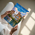 Chiswick Travel Poster - A4 print held in hand