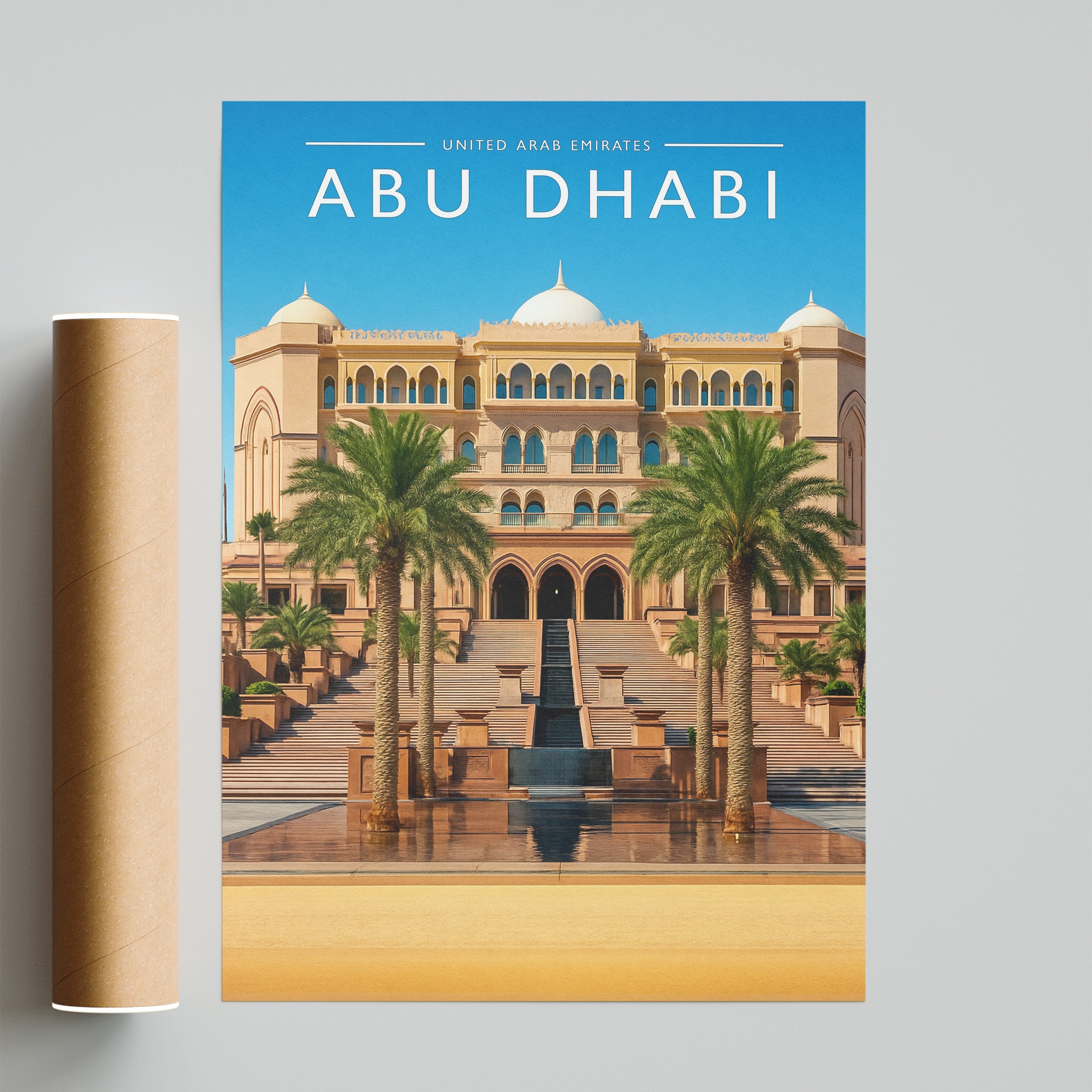 Abu Dhabi Travel Poster - fine art print with shipping tube