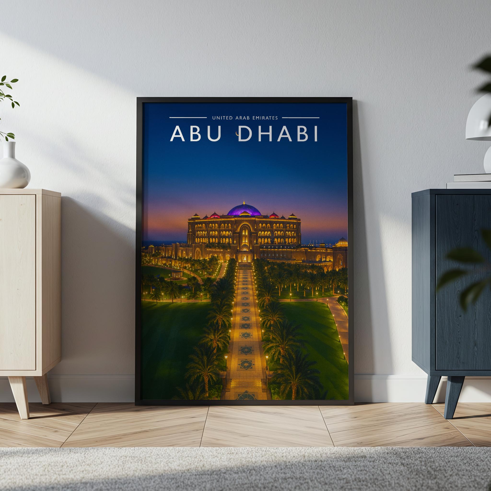 Abu Dhabi #2 Travel Poster in a black frame