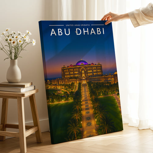 Abu Dhabi #2 Travel Poster as a gallery-wrapped canvas