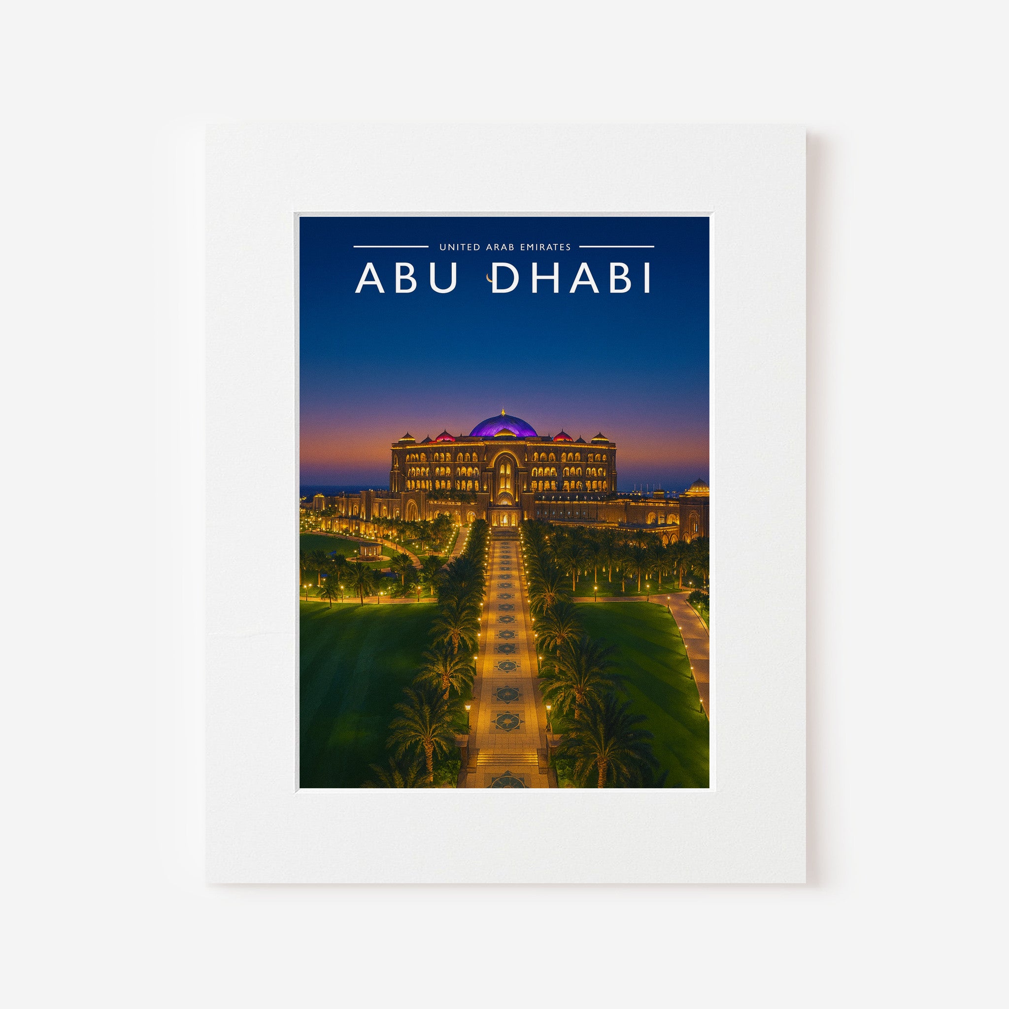 Abu Dhabi #2 Travel Poster in a white mount