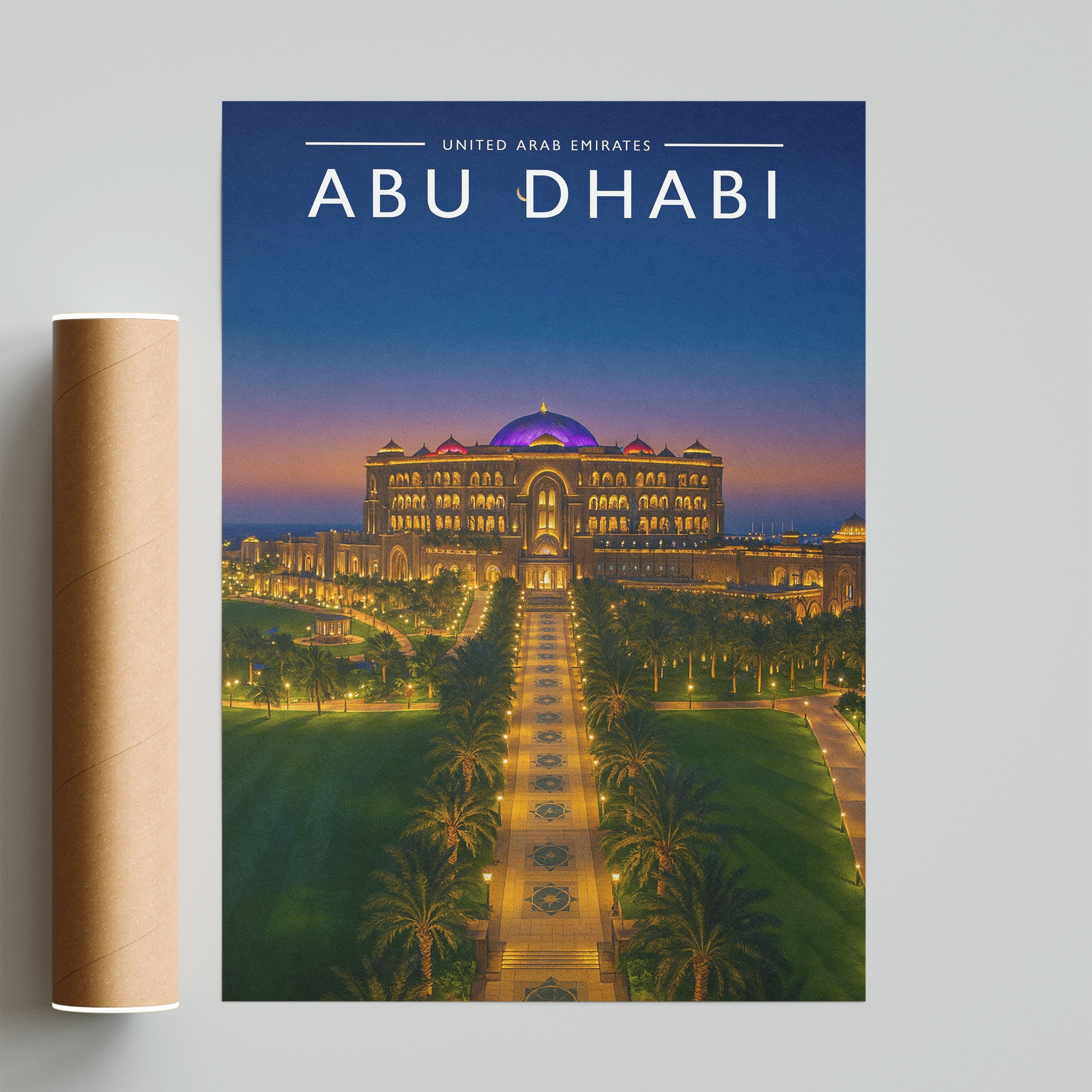 Abu Dhabi #2 Travel Poster - fine art print with shipping tube