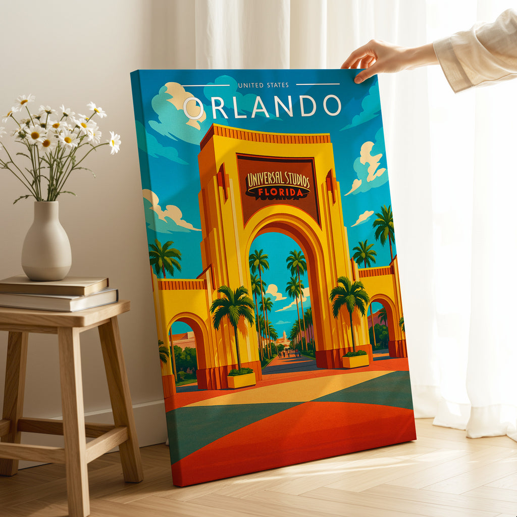 Orlando Travel Poster as a gallery-wrapped canvas