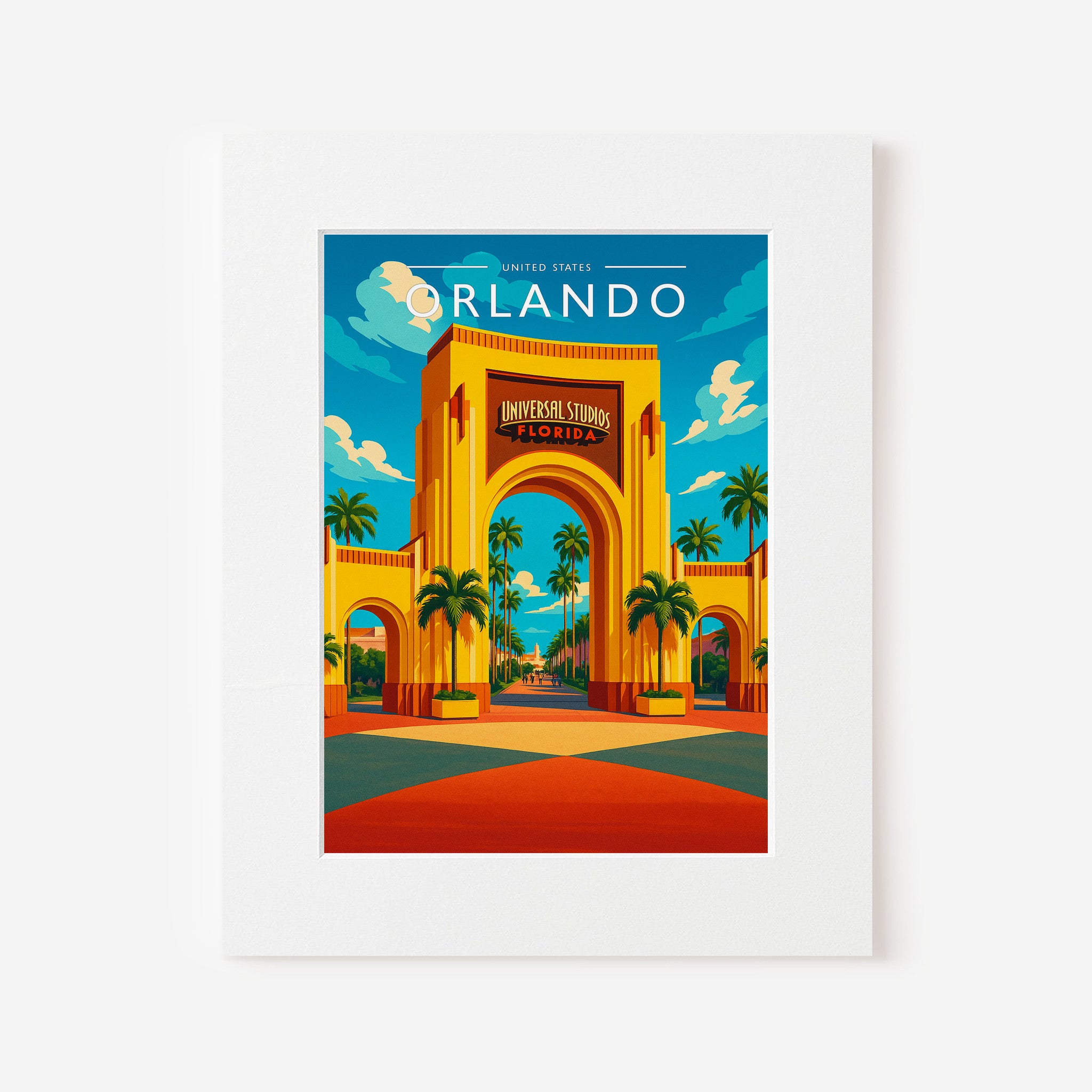 Orlando Travel Poster in a white mount