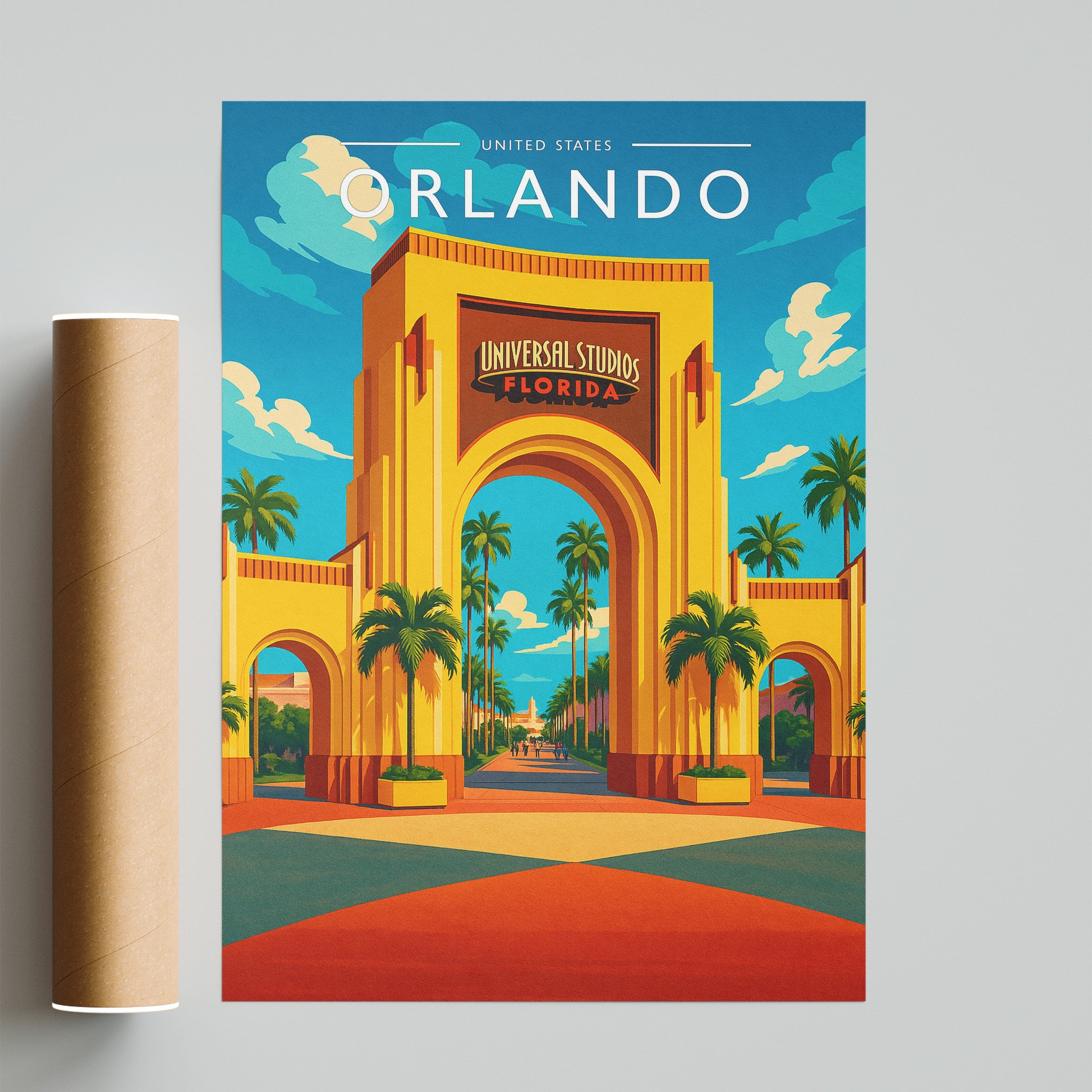 Orlando Travel Poster - fine art print with shipping tube