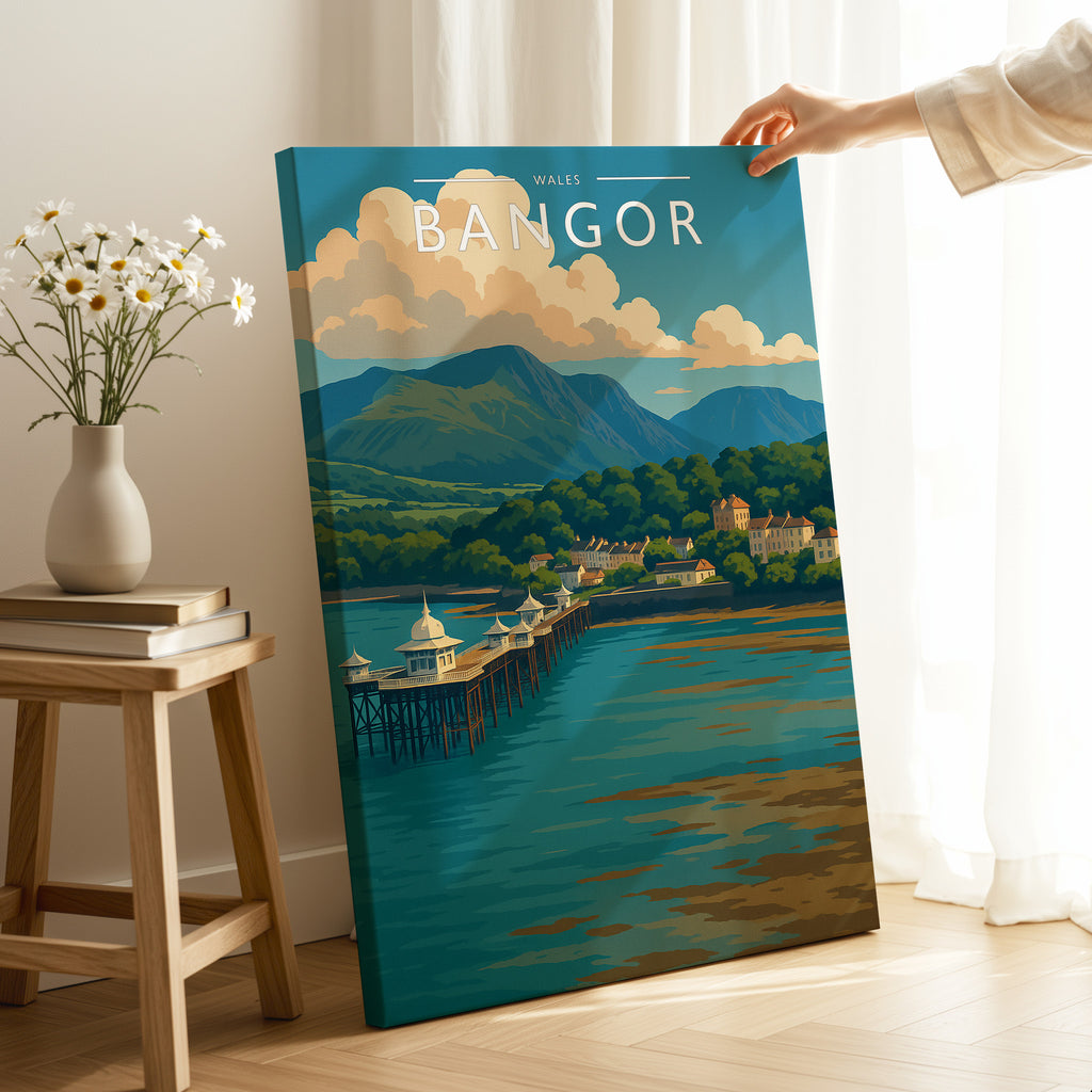 Bangor Travel Poster as a gallery-wrapped canvas