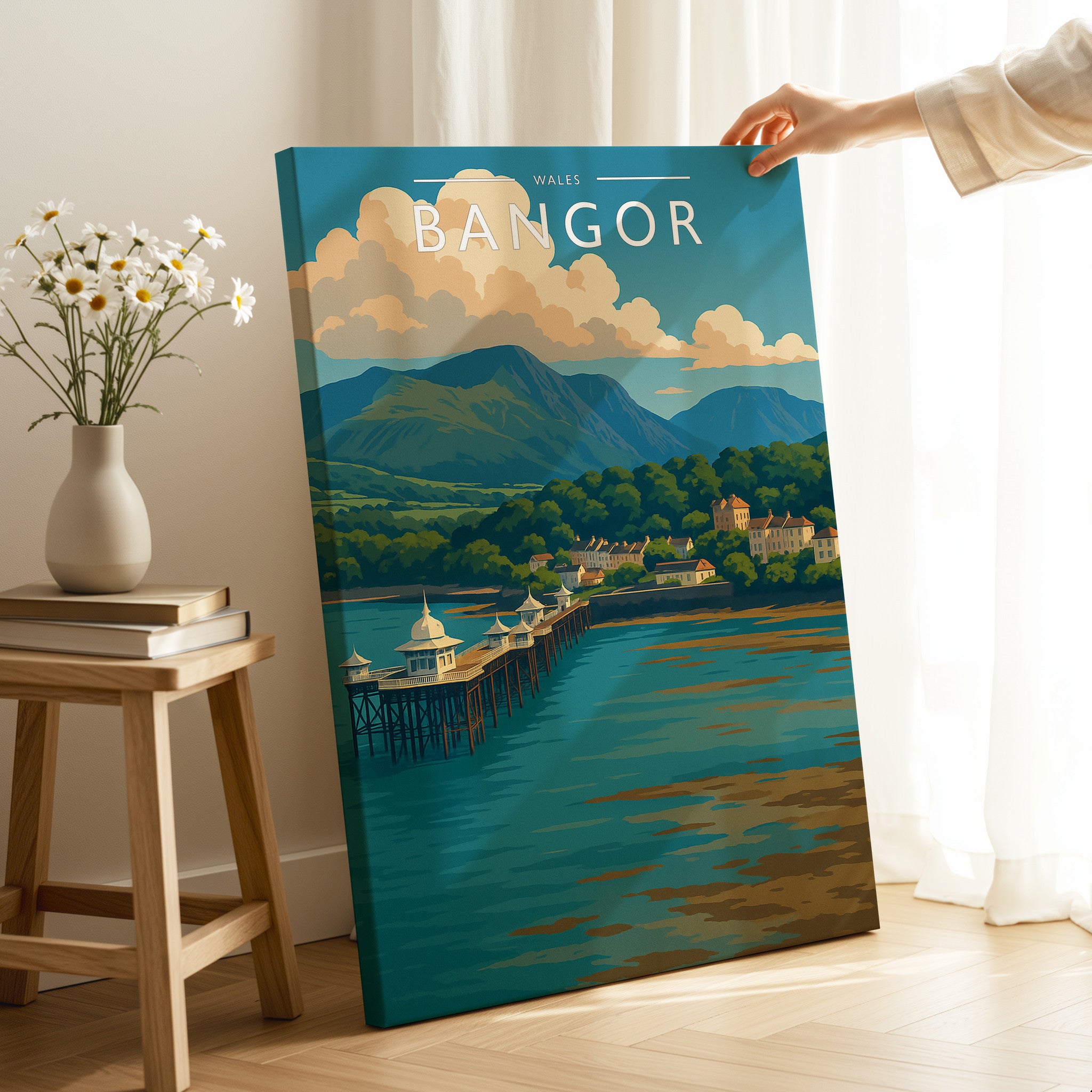 Bangor Travel Poster as a gallery-wrapped canvas
