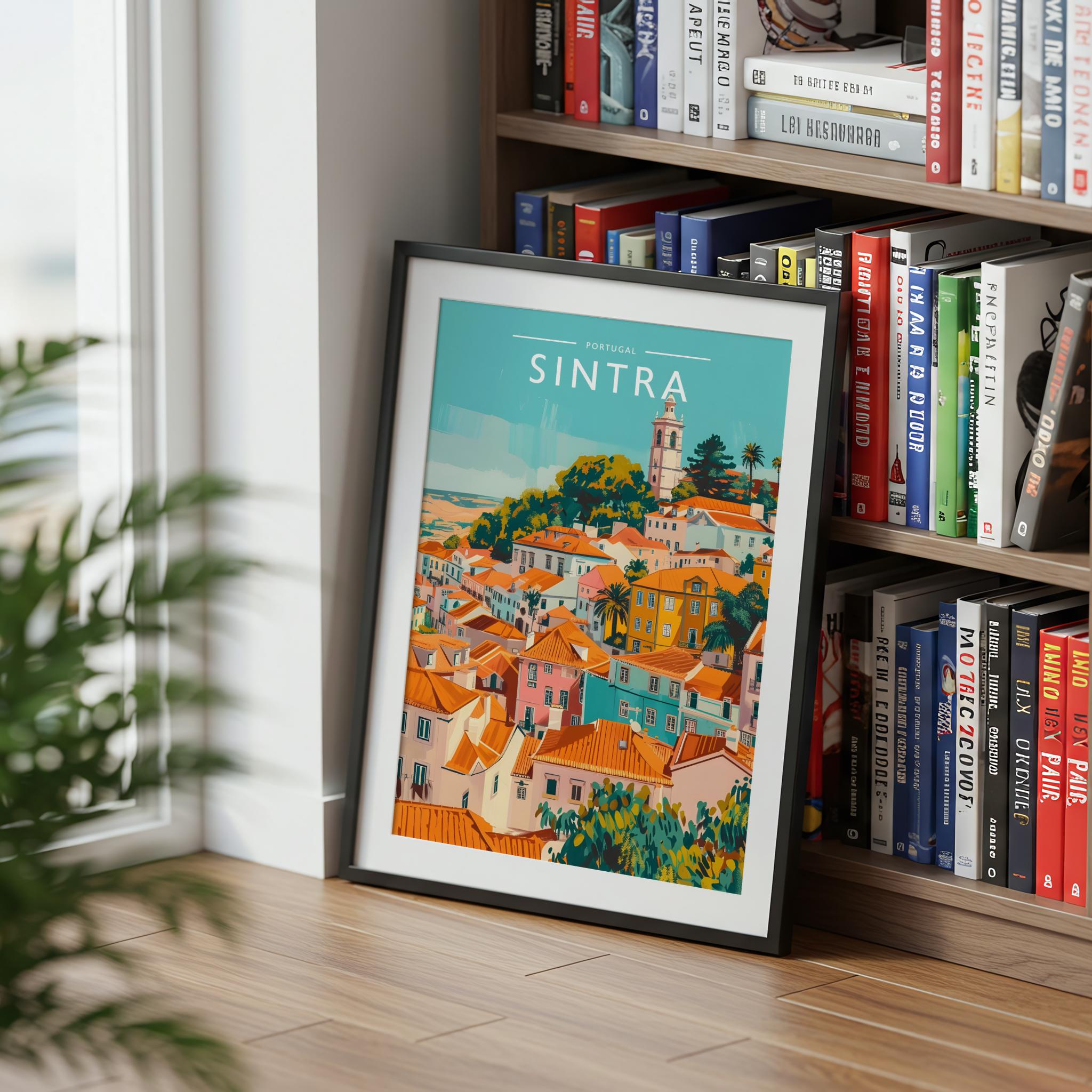 Sintra Travel Poster mounted in a black frame