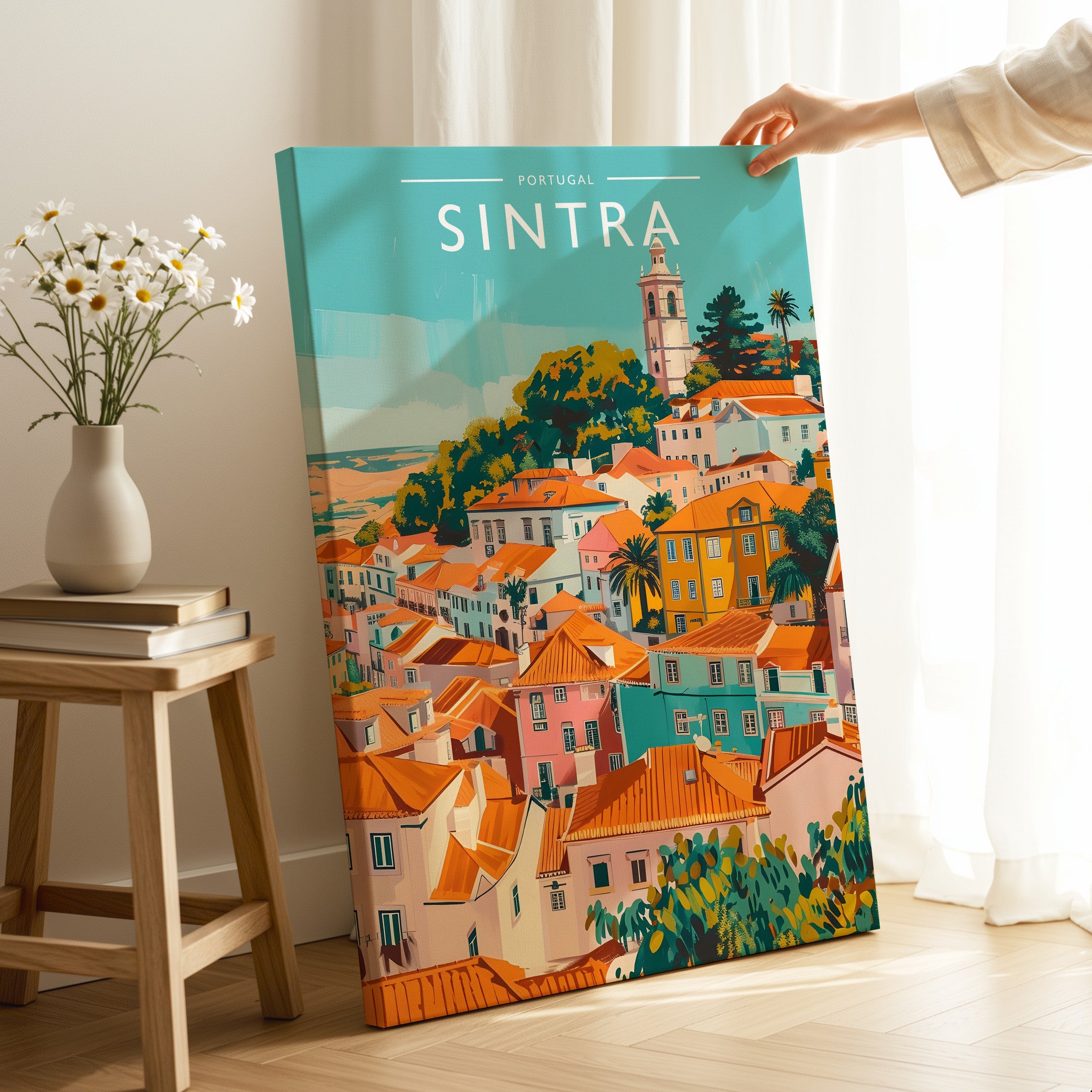 Sintra Travel Poster as a gallery-wrapped canvas