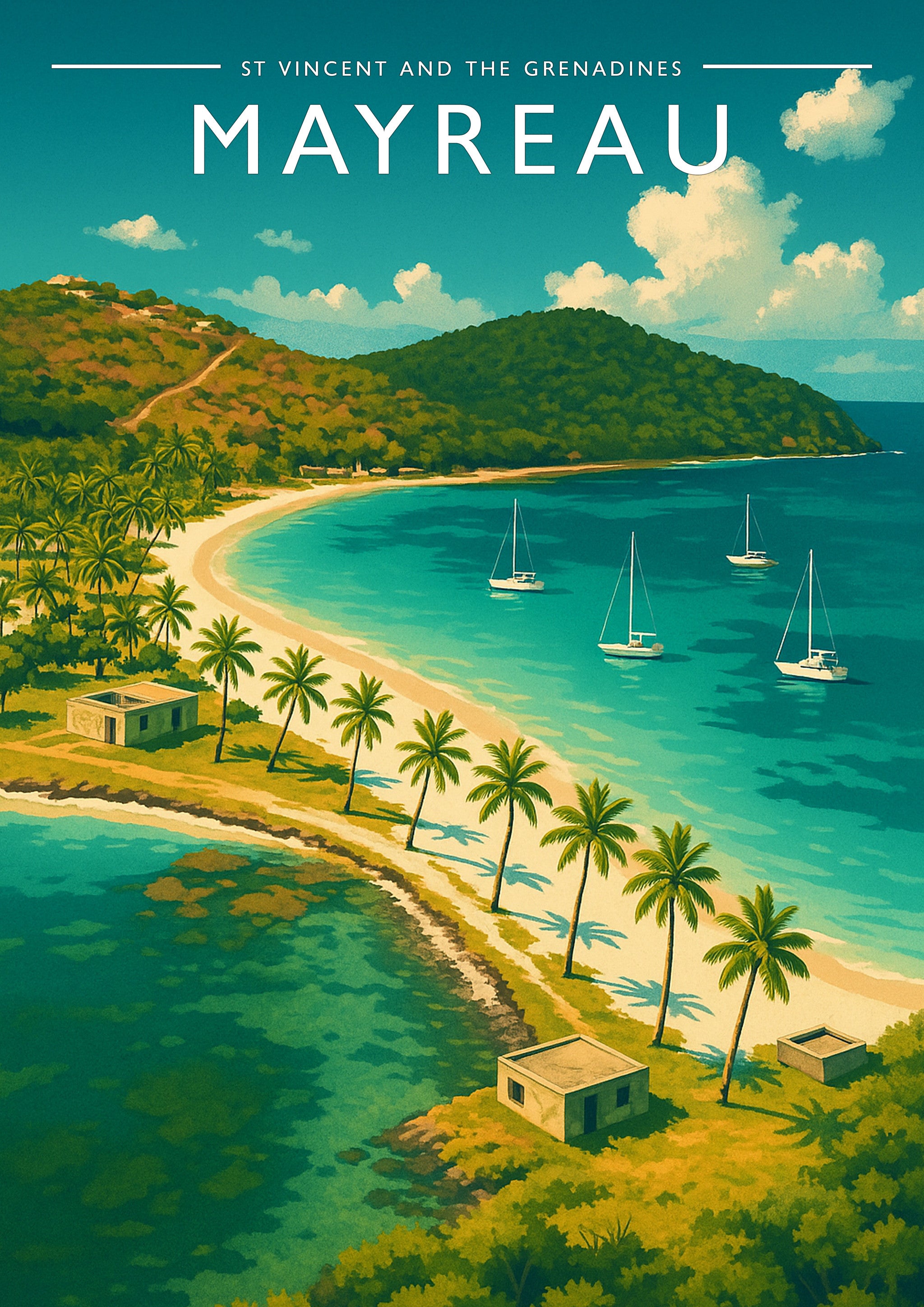 Mayreau Travel Poster - A4 travel poster print