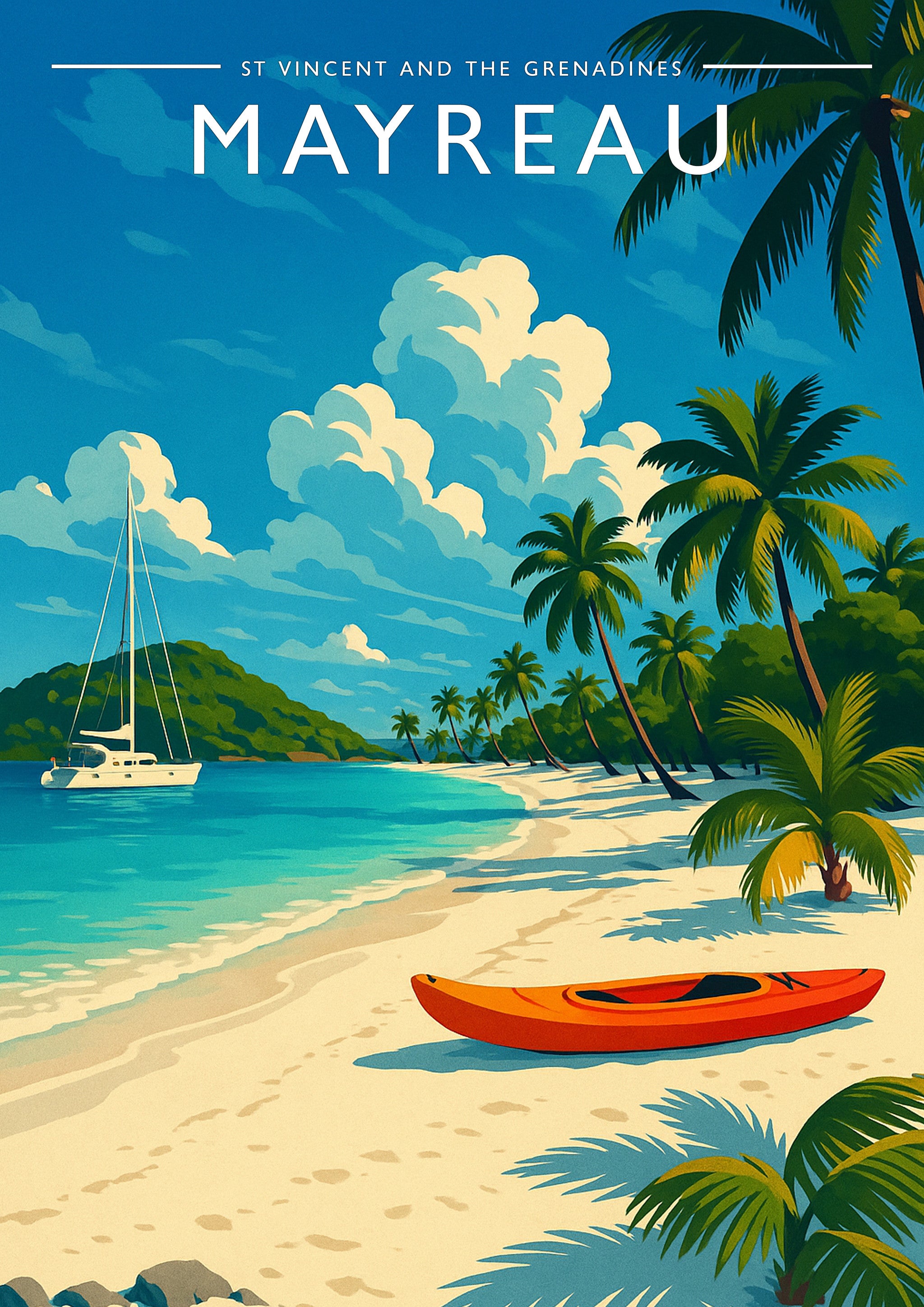 Mayreau #2 Travel Poster - A4 travel poster print