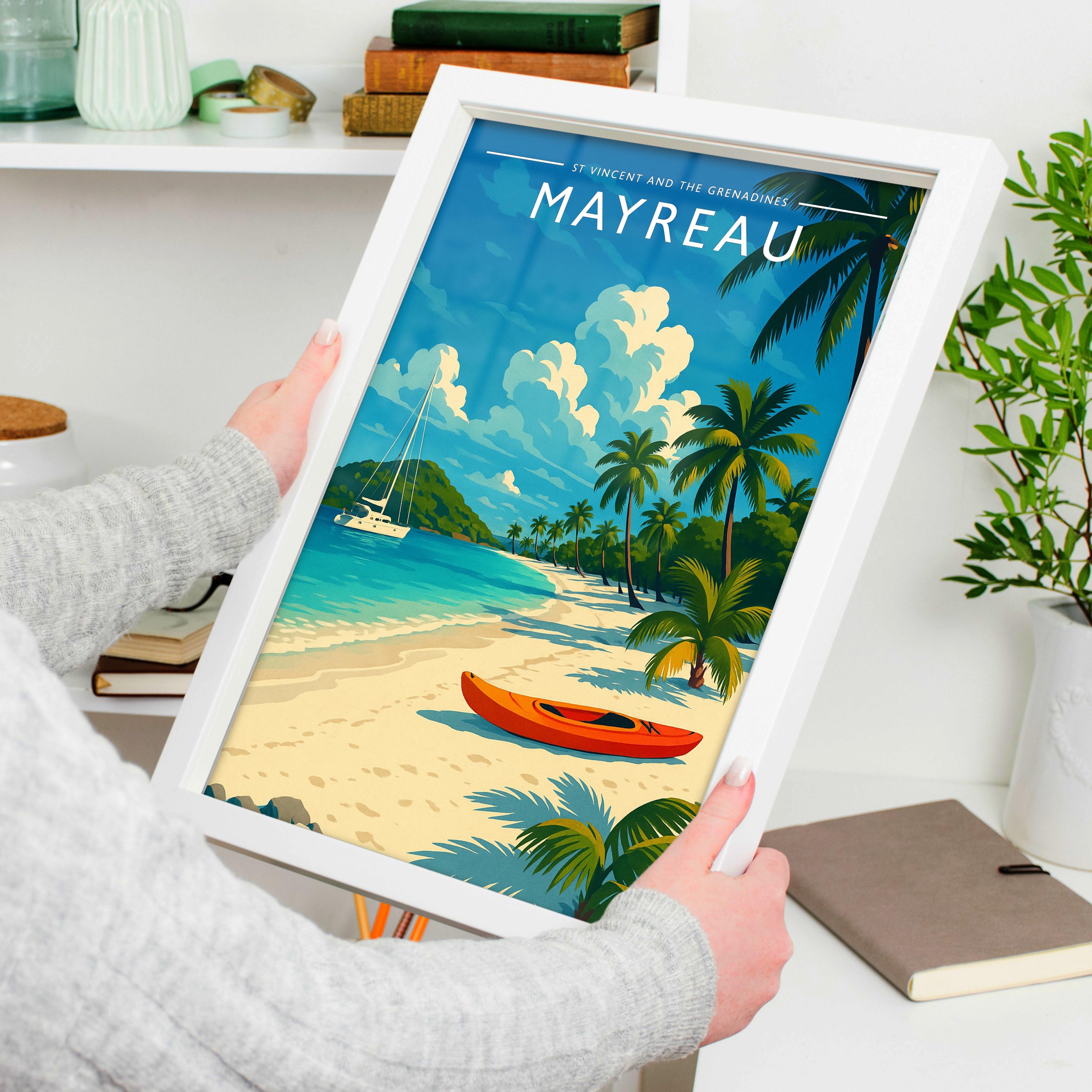 Mayreau #2 Travel Poster held in a white frame