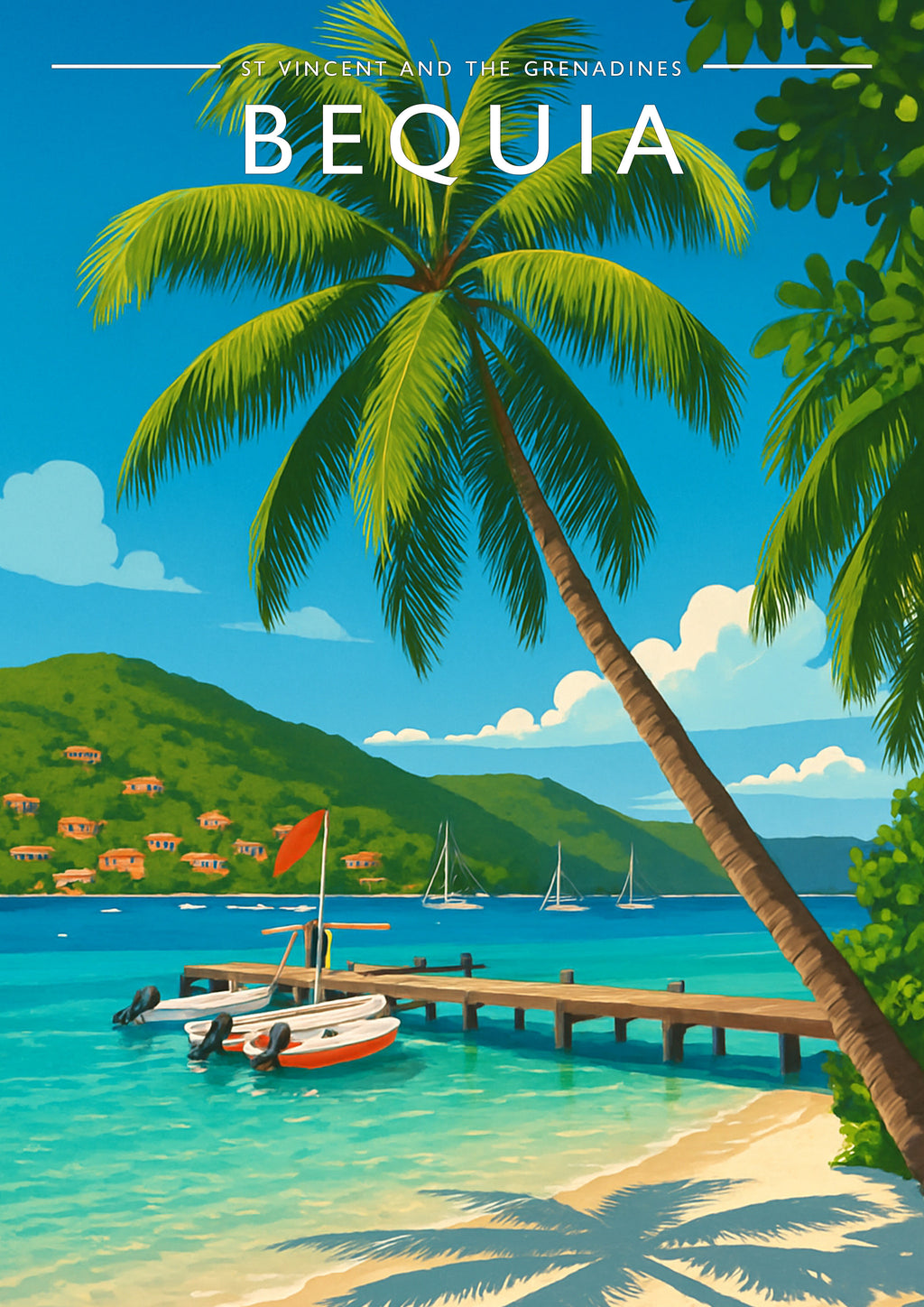 Bequia Travel Poster - A4 travel poster print