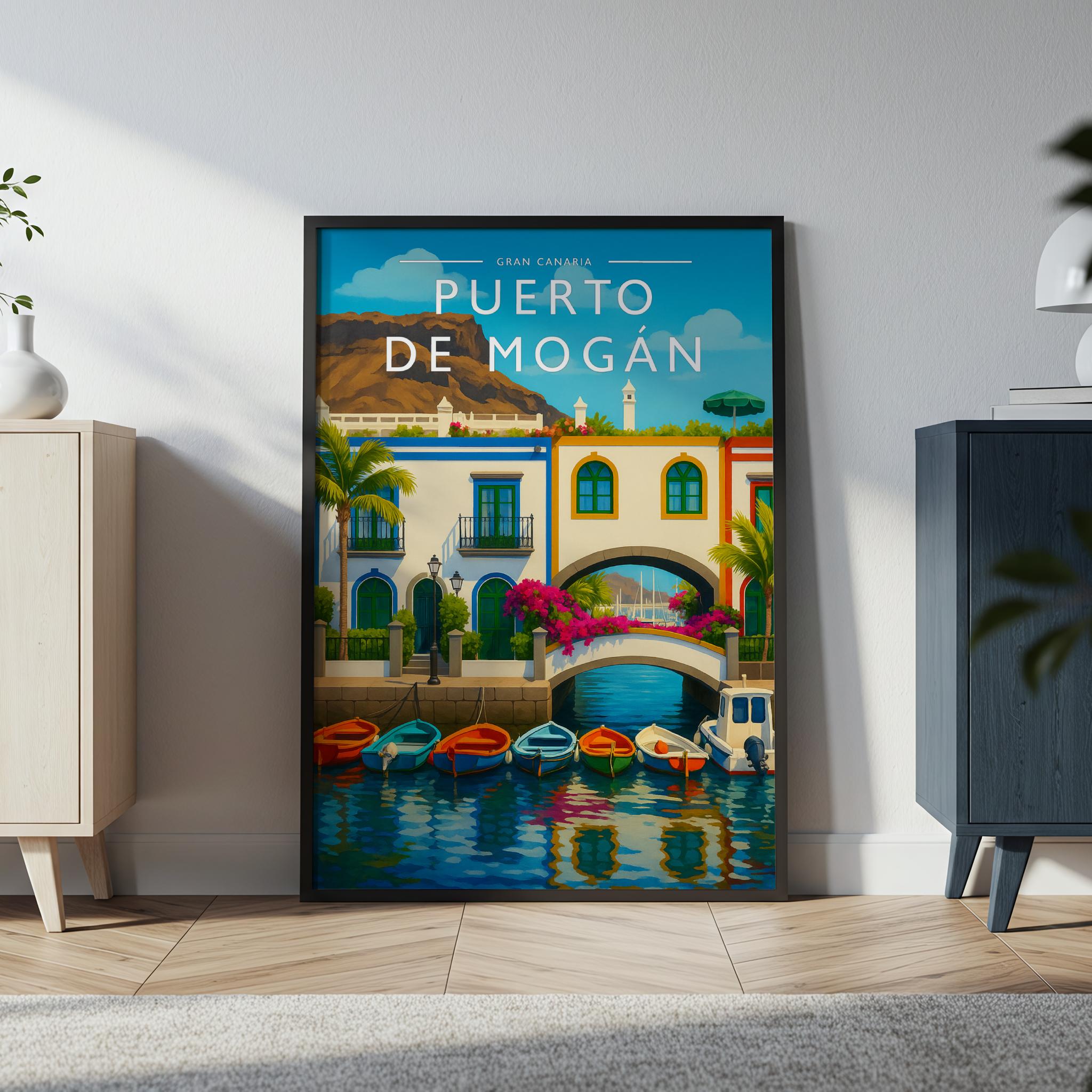 Puerto de Mogán #2 Travel Poster in a black frame