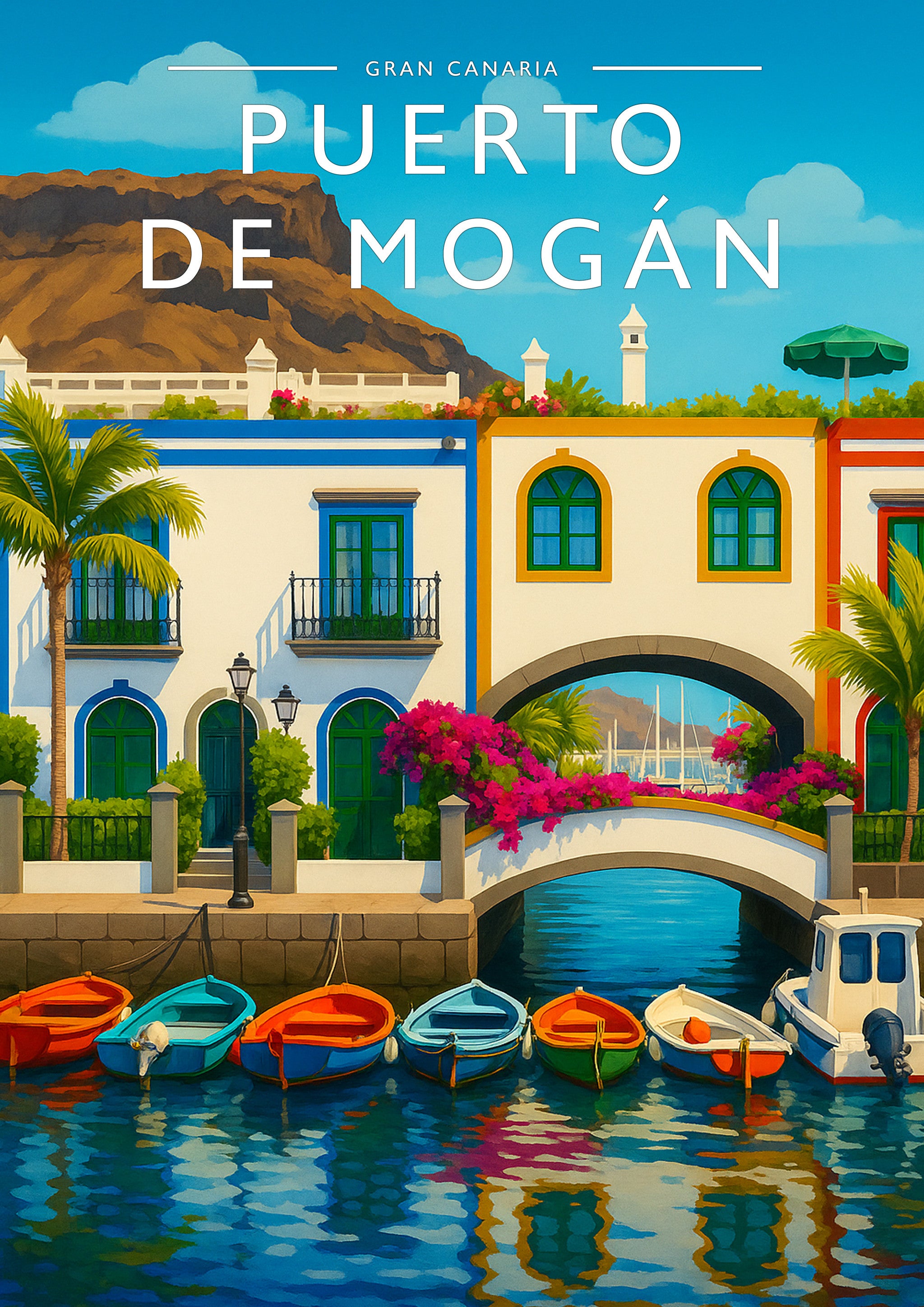 Puerto de Mogán #2 Travel Poster - A4 travel poster print