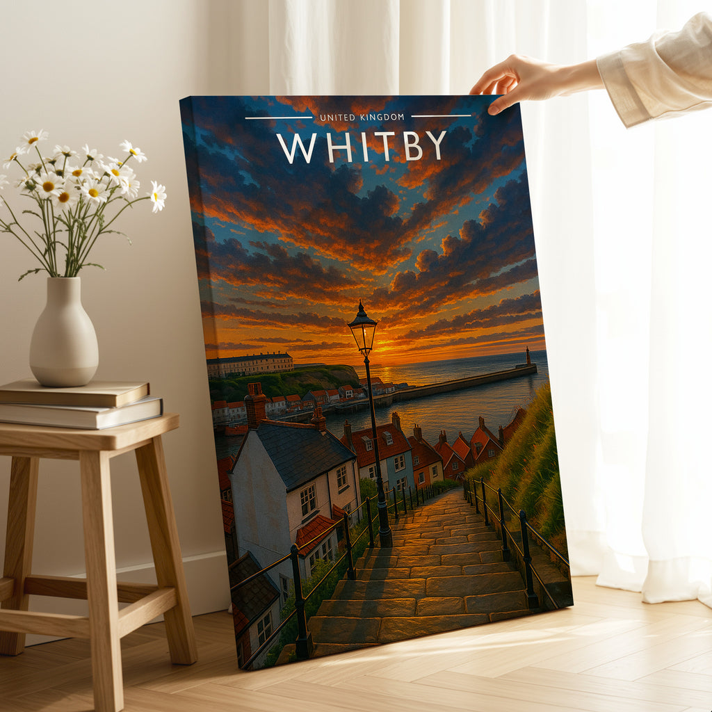Whitby Travel Poster as a gallery-wrapped canvas