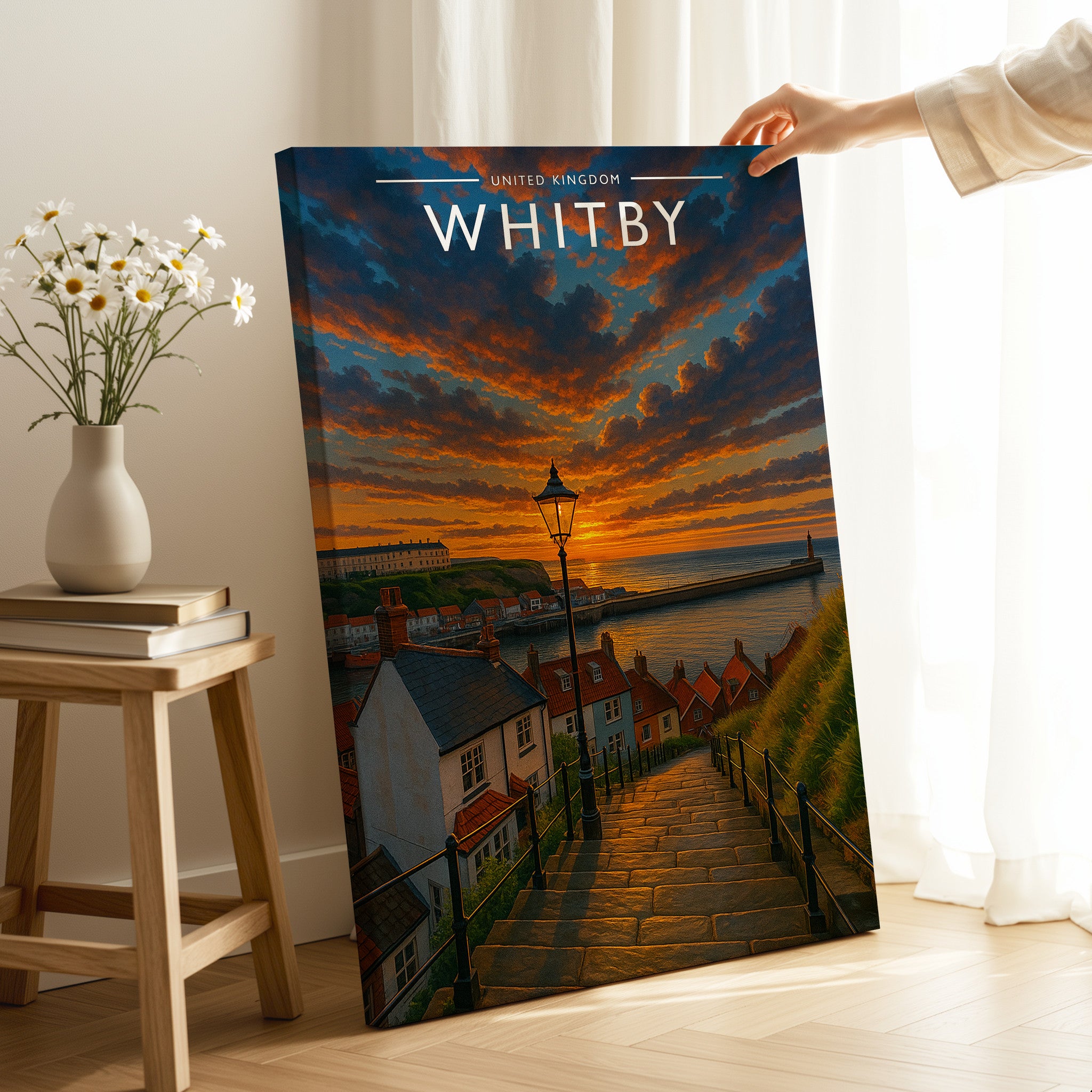 Whitby Travel Poster as a gallery-wrapped canvas