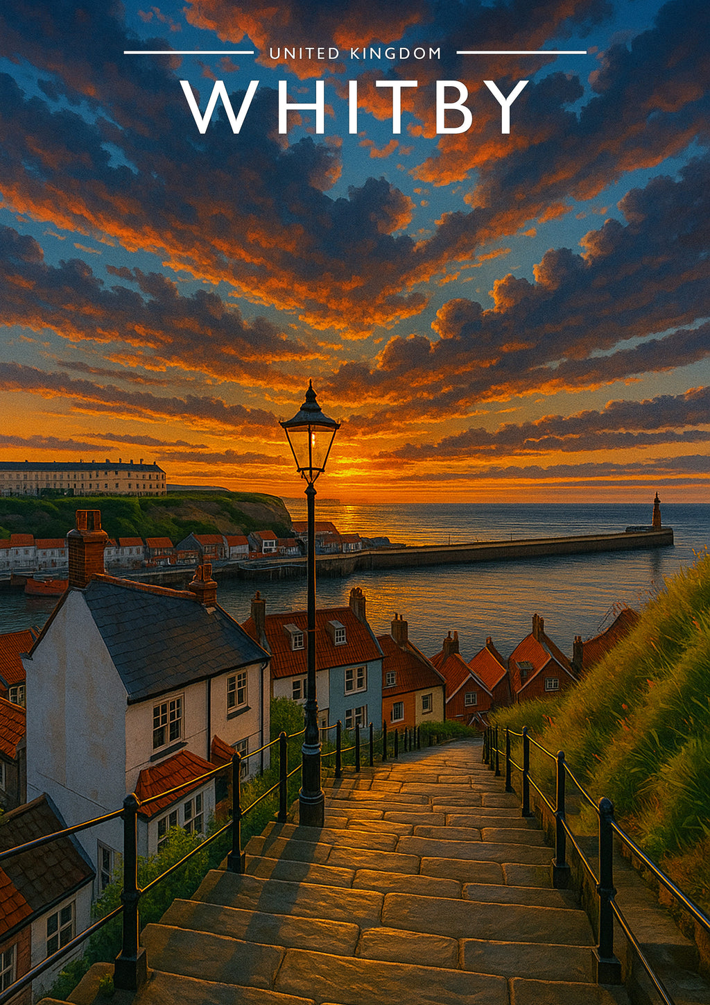 Whitby Travel Poster - A4 travel poster print