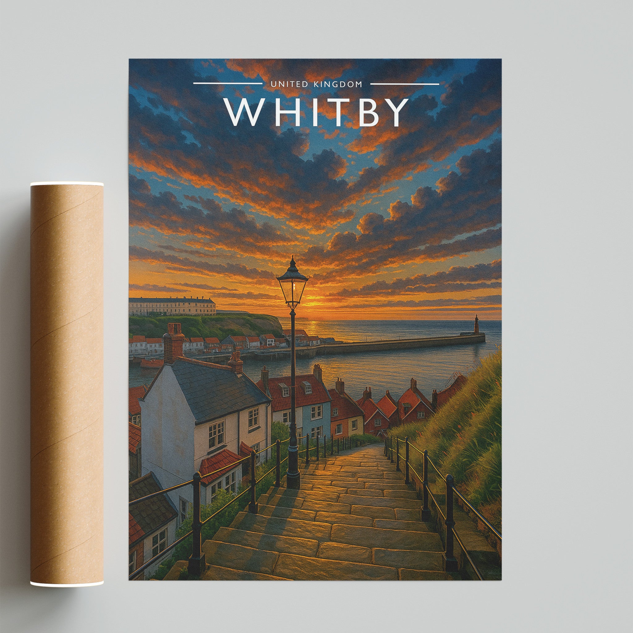 Whitby Travel Poster - fine art print with shipping tube