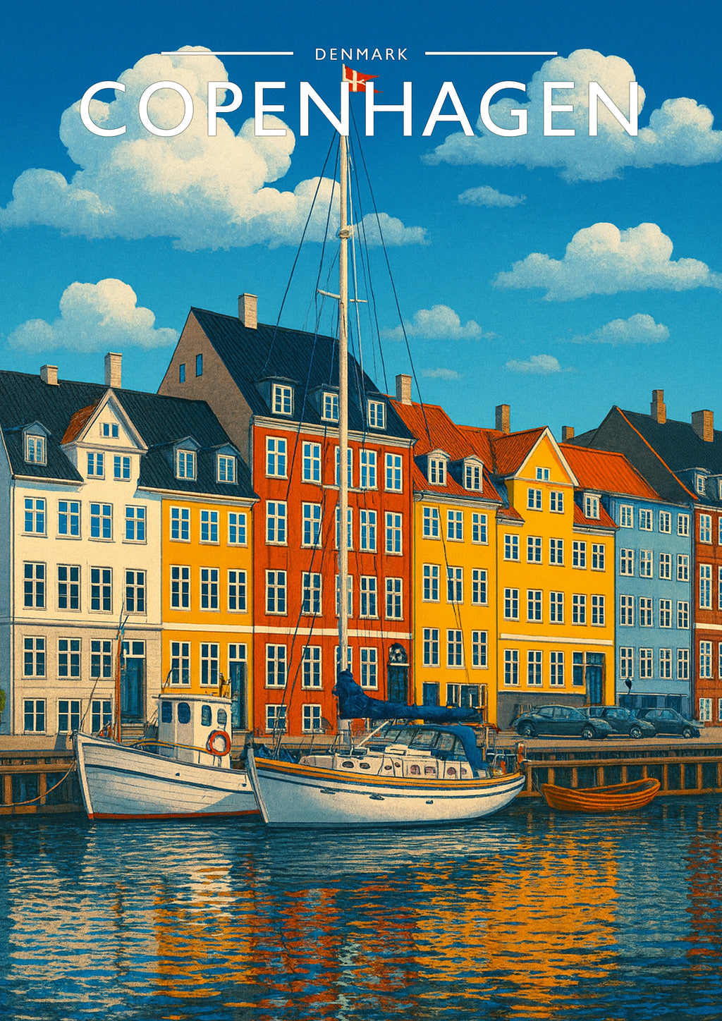 Copenhagen Travel Poster - A4 travel poster print
