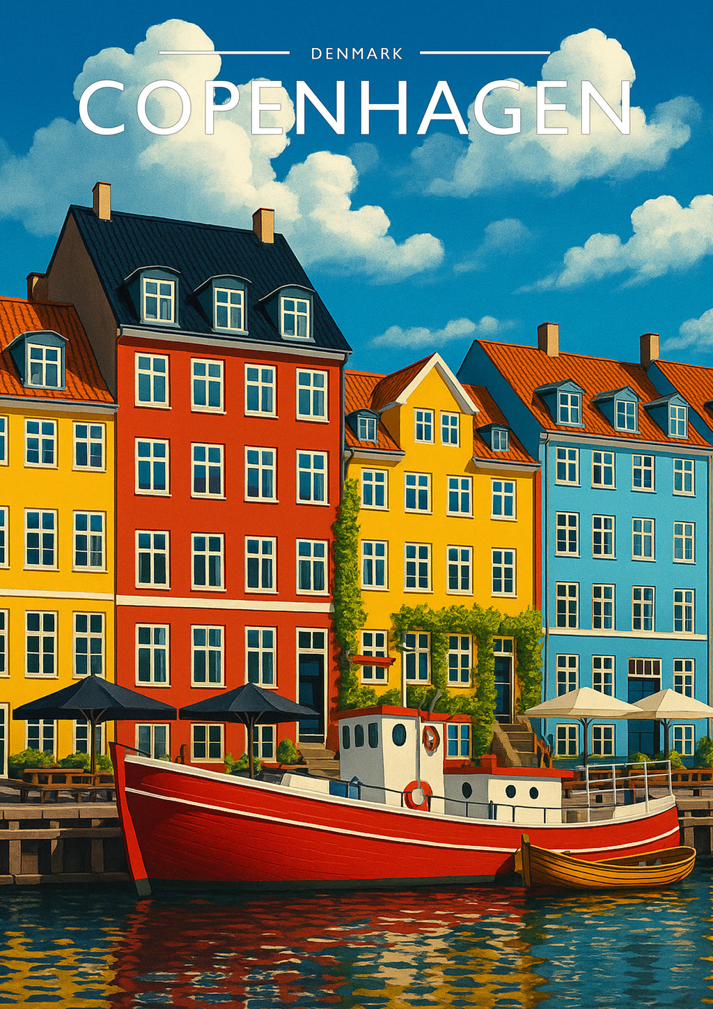 Copenhagen #2 Travel Poster - A4 travel poster print