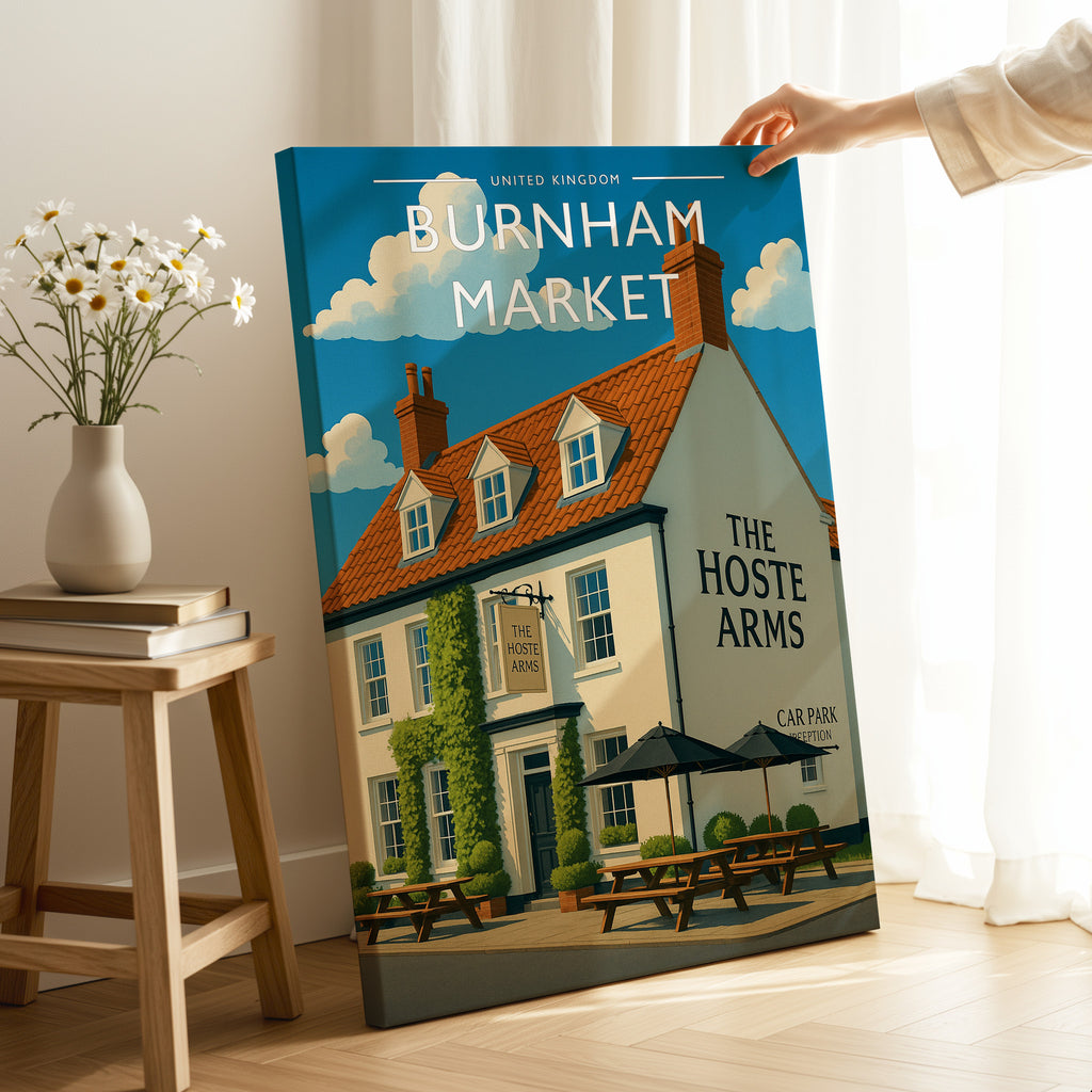 Burnham Market #2 Travel Poster as a gallery-wrapped canvas