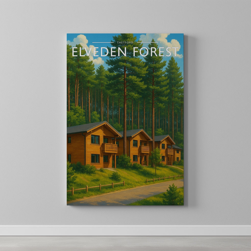 Thetford #2 Travel Poster as a gallery-wrapped canvas on a plain wall