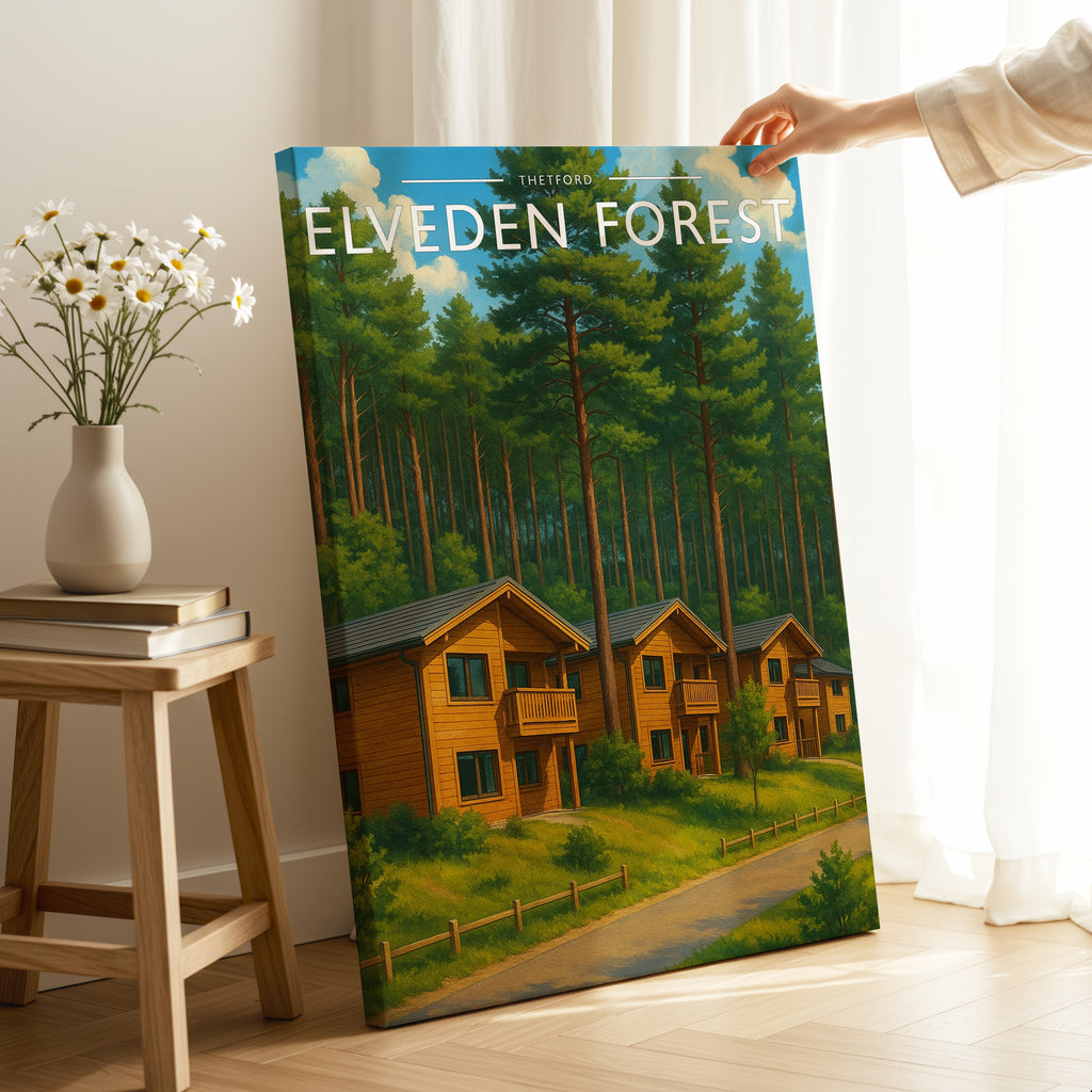 Thetford #2 Travel Poster as a gallery-wrapped canvas