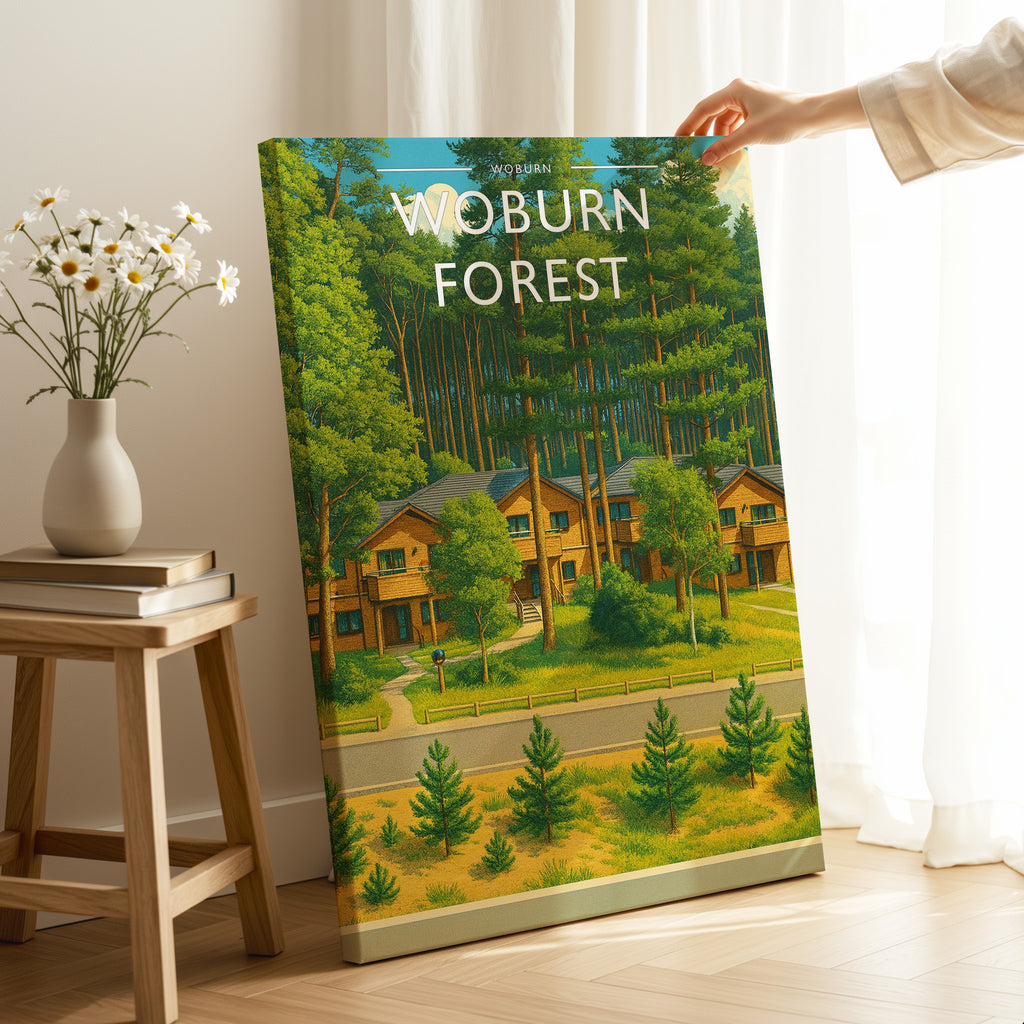 Woburn Travel Poster as a gallery-wrapped canvas