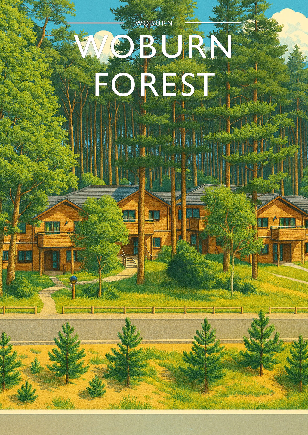 Woburn Travel Poster - A4 travel poster print
