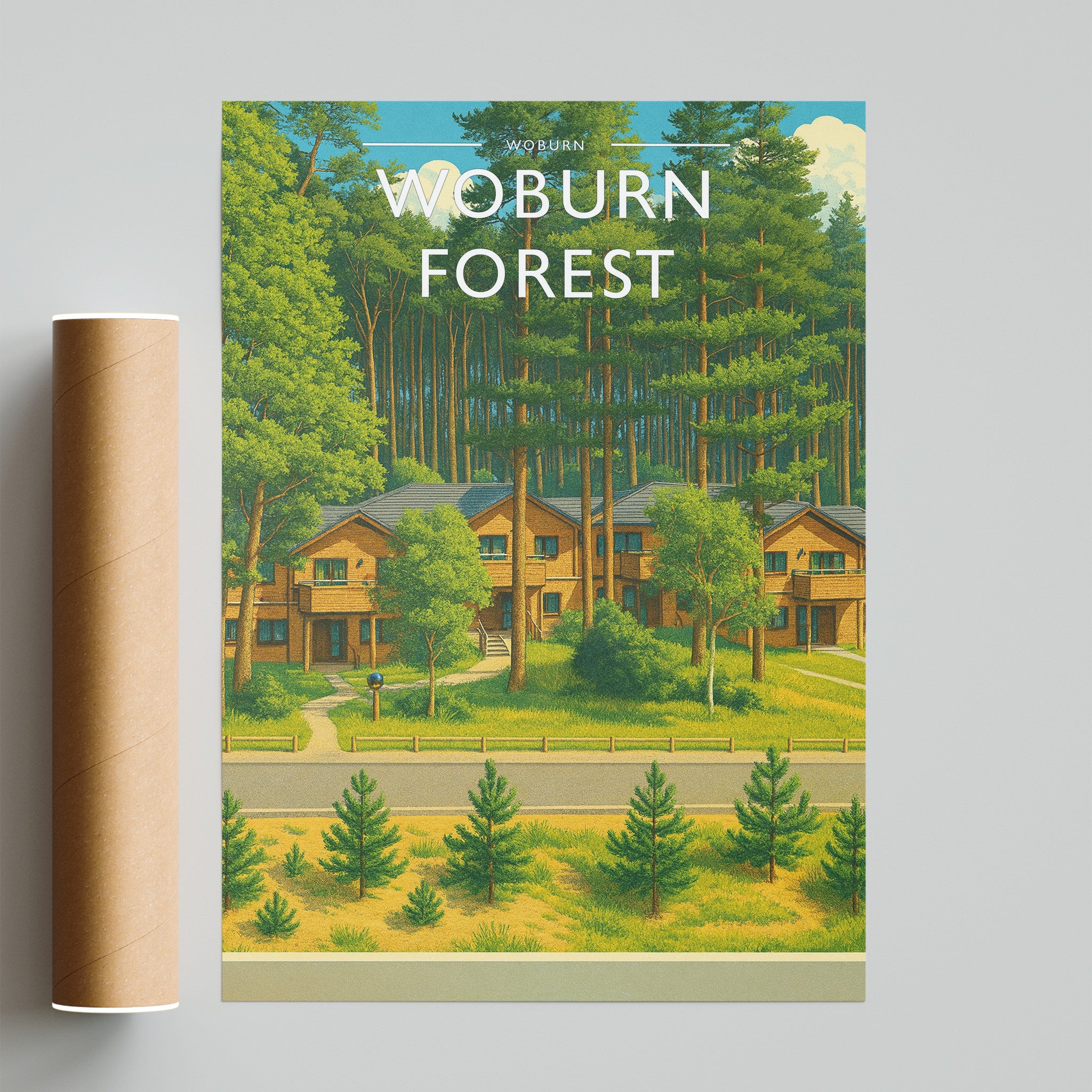 Woburn Travel Poster - fine art print with shipping tube
