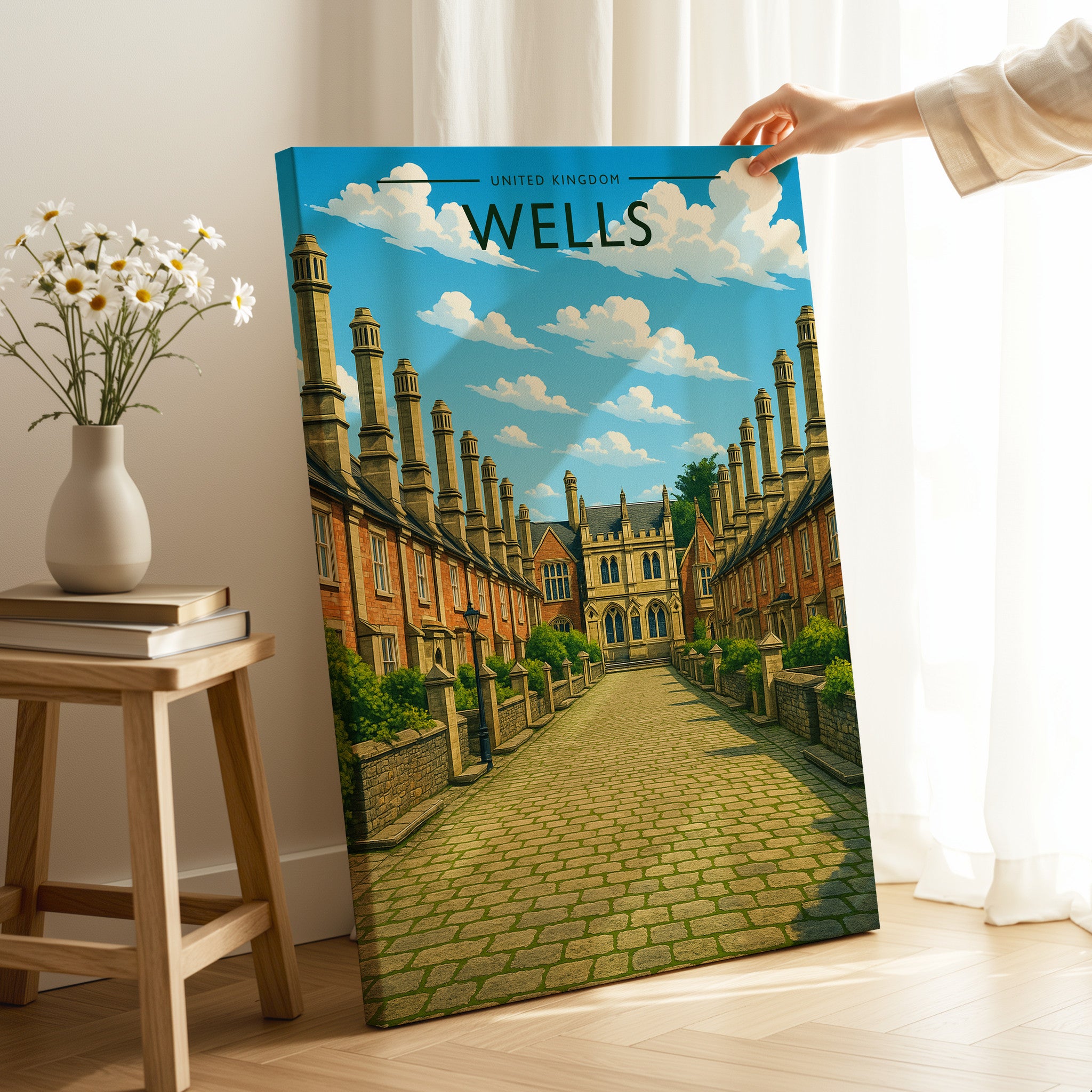Wells Travel Poster as a gallery-wrapped canvas