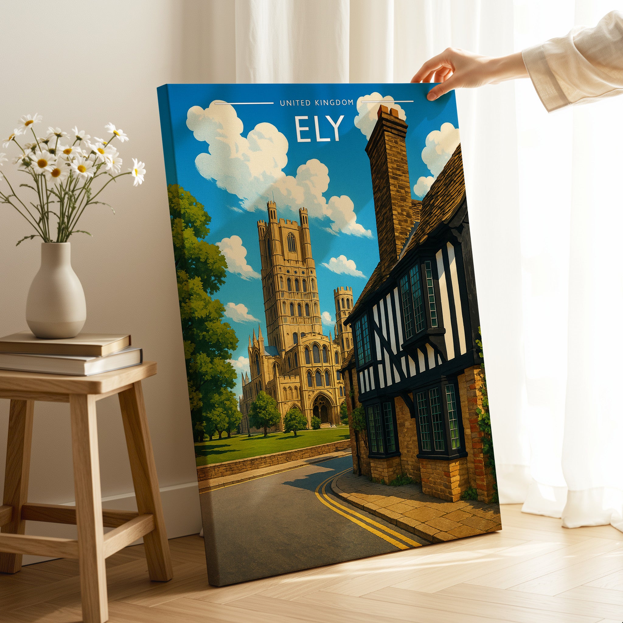 Ely Travel Poster as a gallery-wrapped canvas