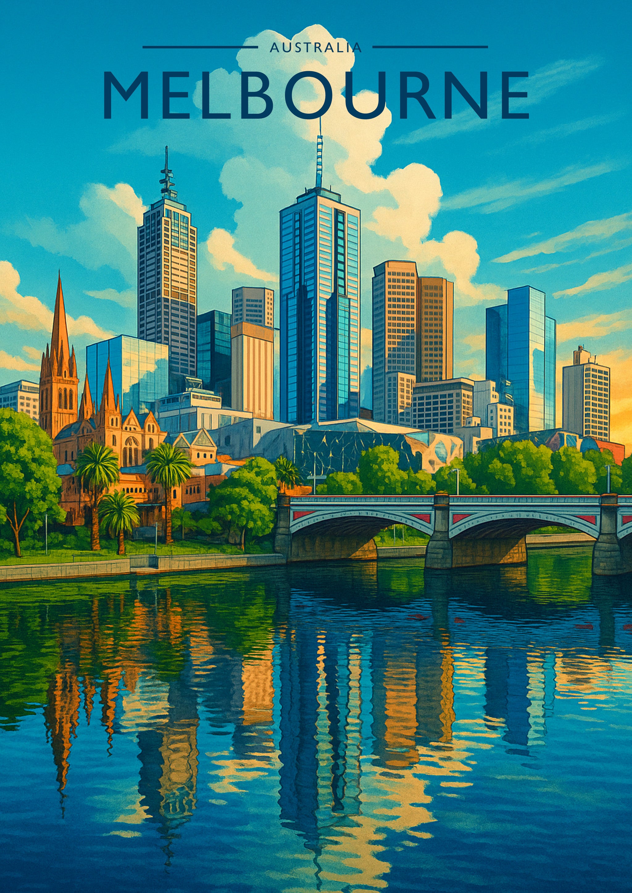 Melbourne #2 Travel Poster - A4 travel poster print