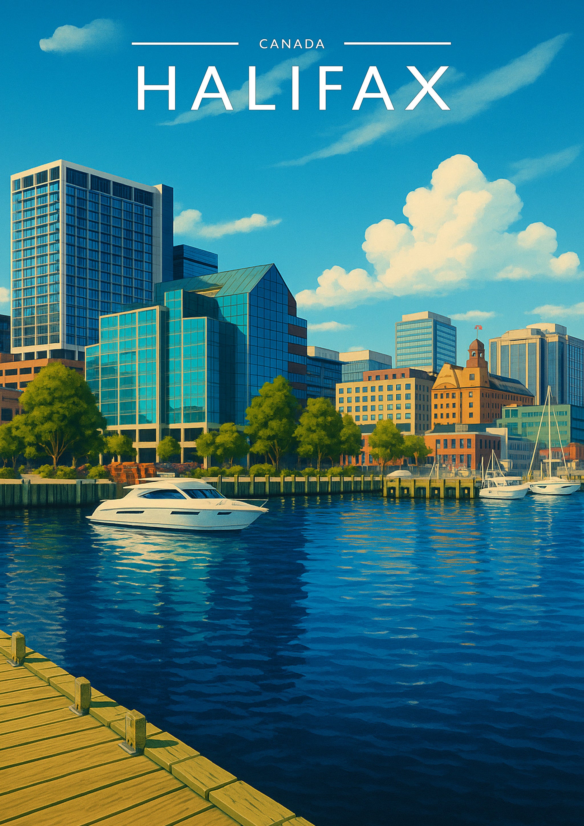 Halifax Travel Poster - A4 travel poster print