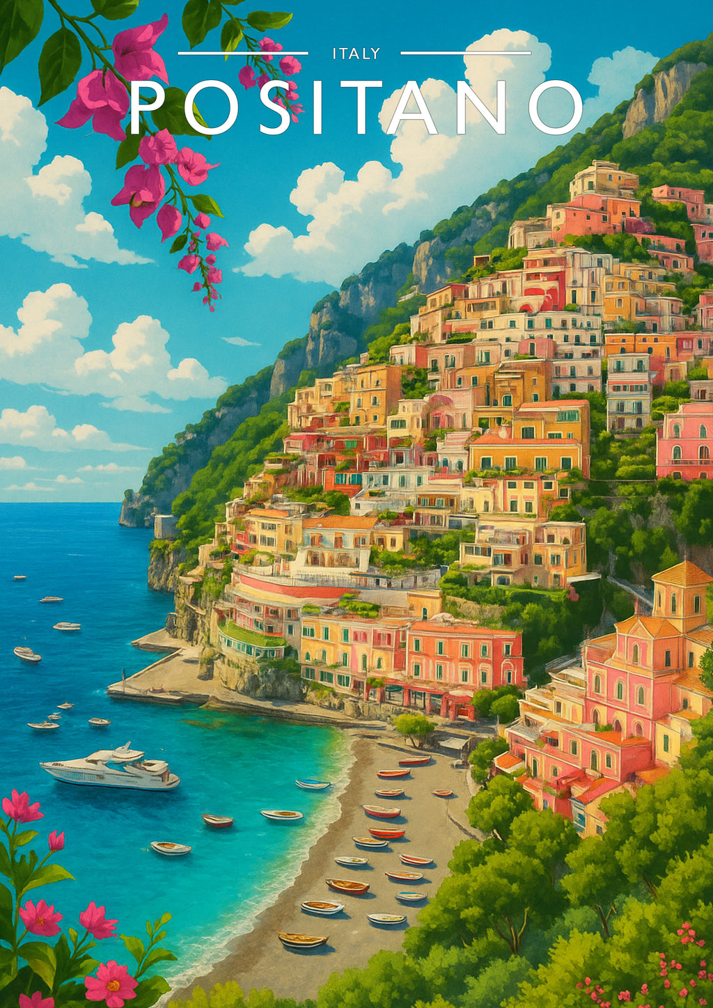 Positano #2 Travel Poster - A4 travel poster print